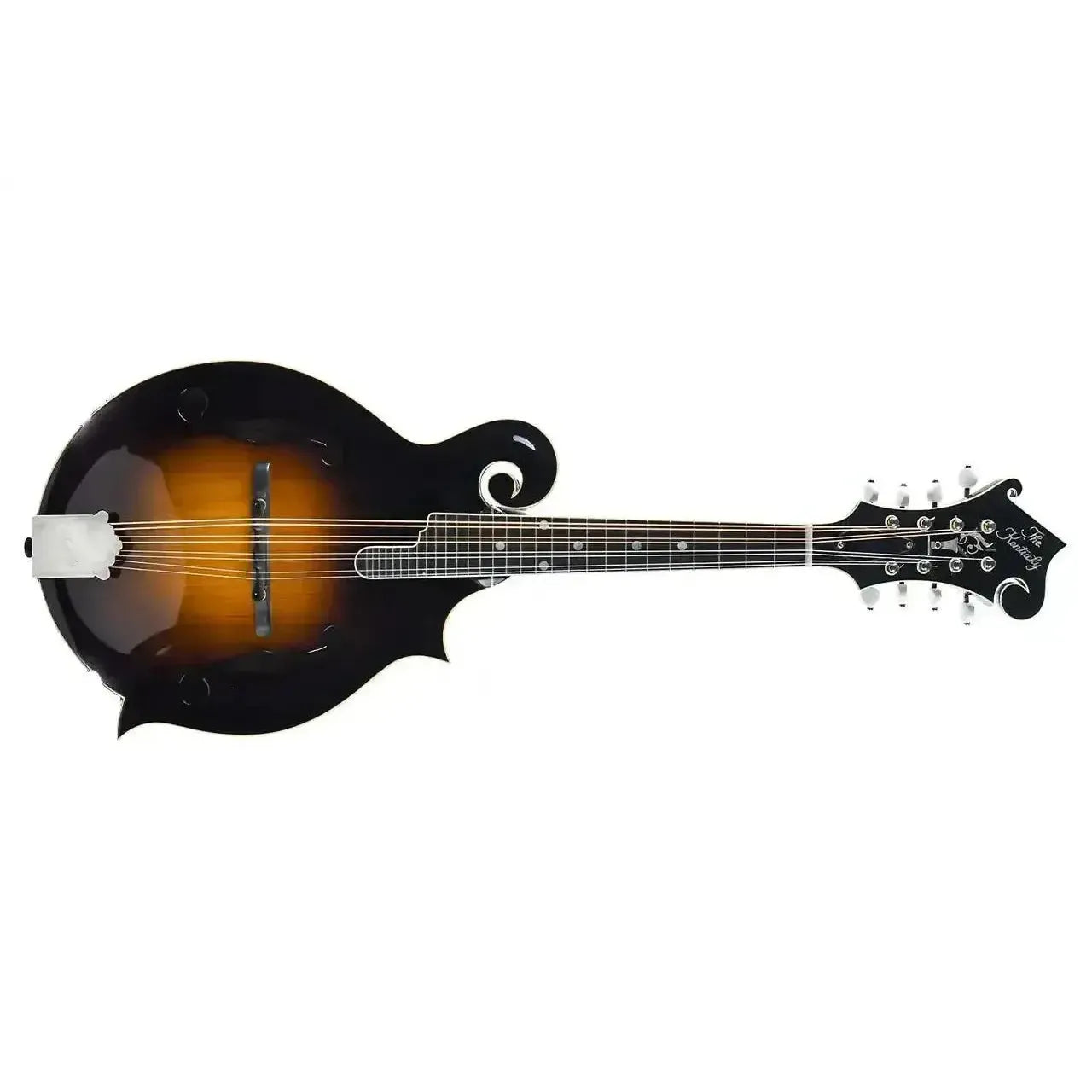 Kentucky KM-1000 F-Model mandolin with a sunburst nitrocellulose finish and polished nickel hardware.