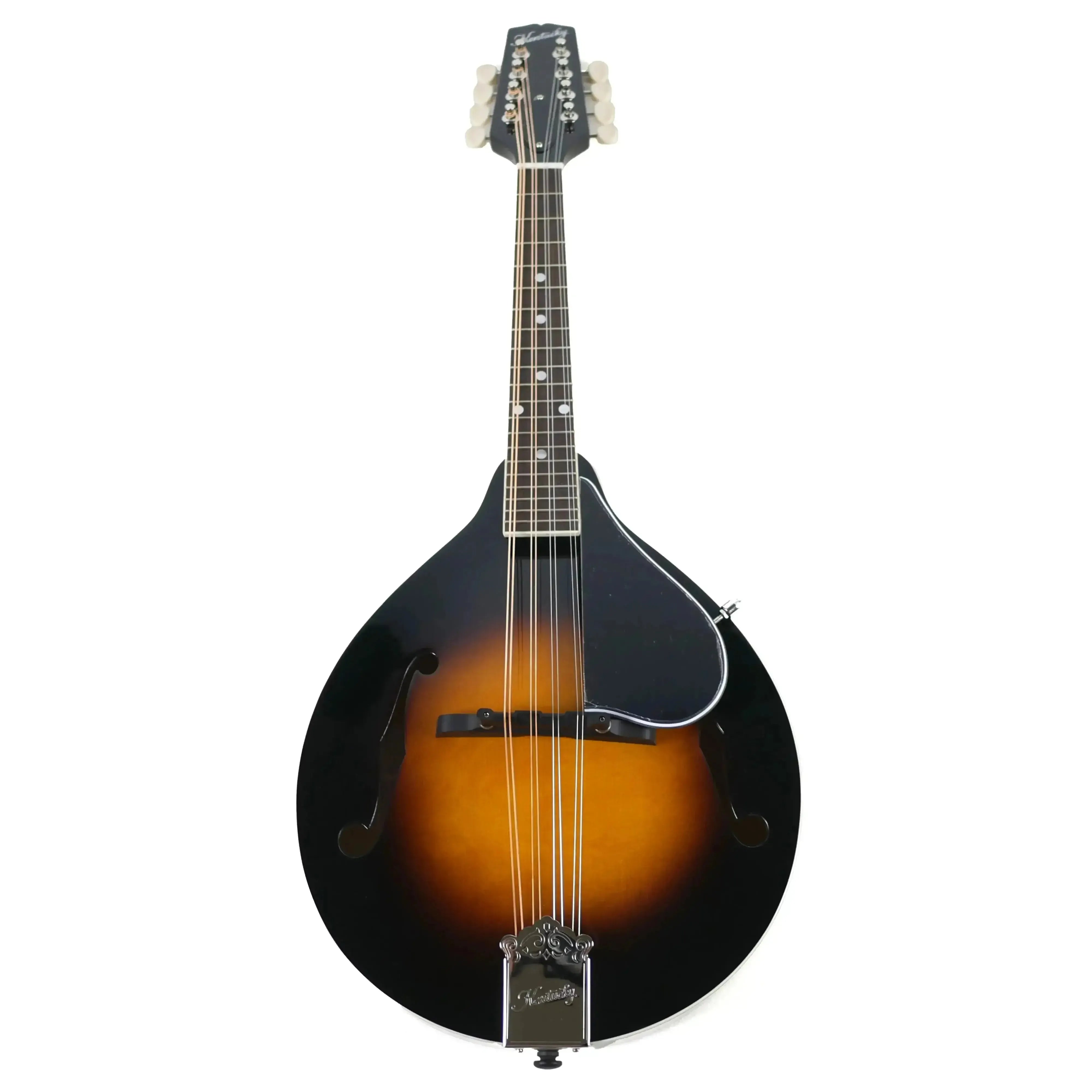 Kentucky KM-140 A-Model mandolin with traditional sunburst finish, black pickguard, and nickel hardware.