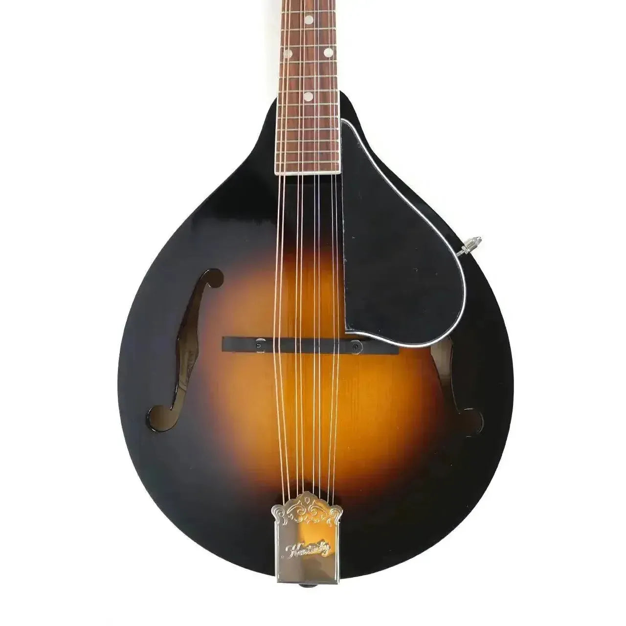 Kentucky KM-150 A-Model mandolin with sunburst finish, f-holes, and nickel-plated hardware.