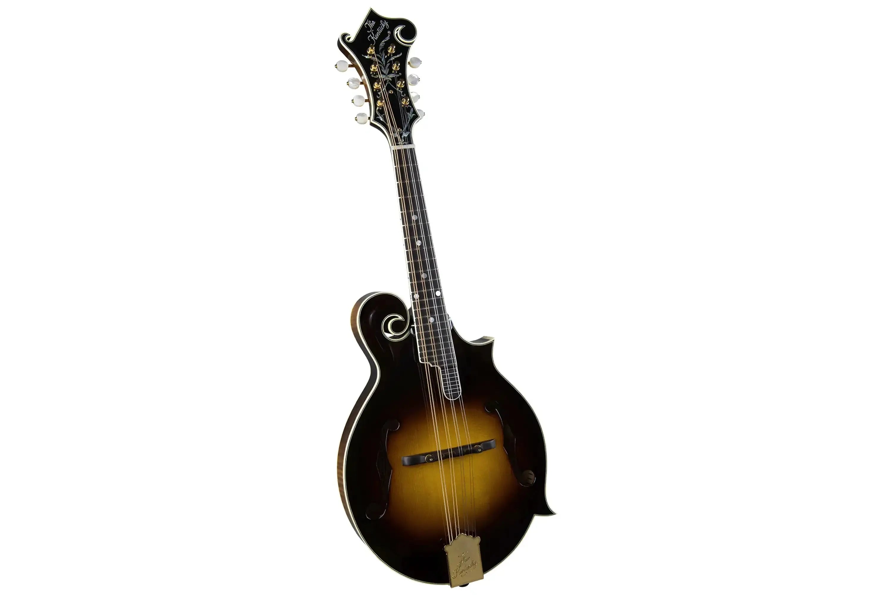 Kentucky KM-1550 F-Model mandolin in Vintage Sunburst, showing the body, neck, and headstock.
