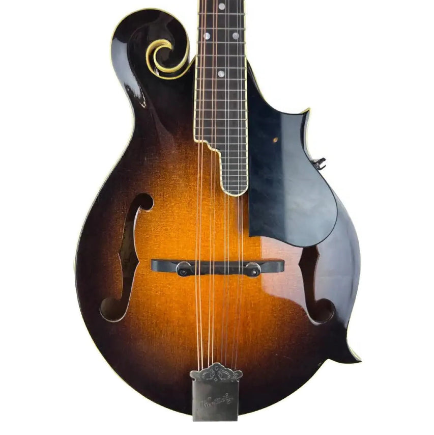 Kentucky KM-650 F-Model mandolin with traditional sunburst finish, f-holes, and rosewood fretboard.