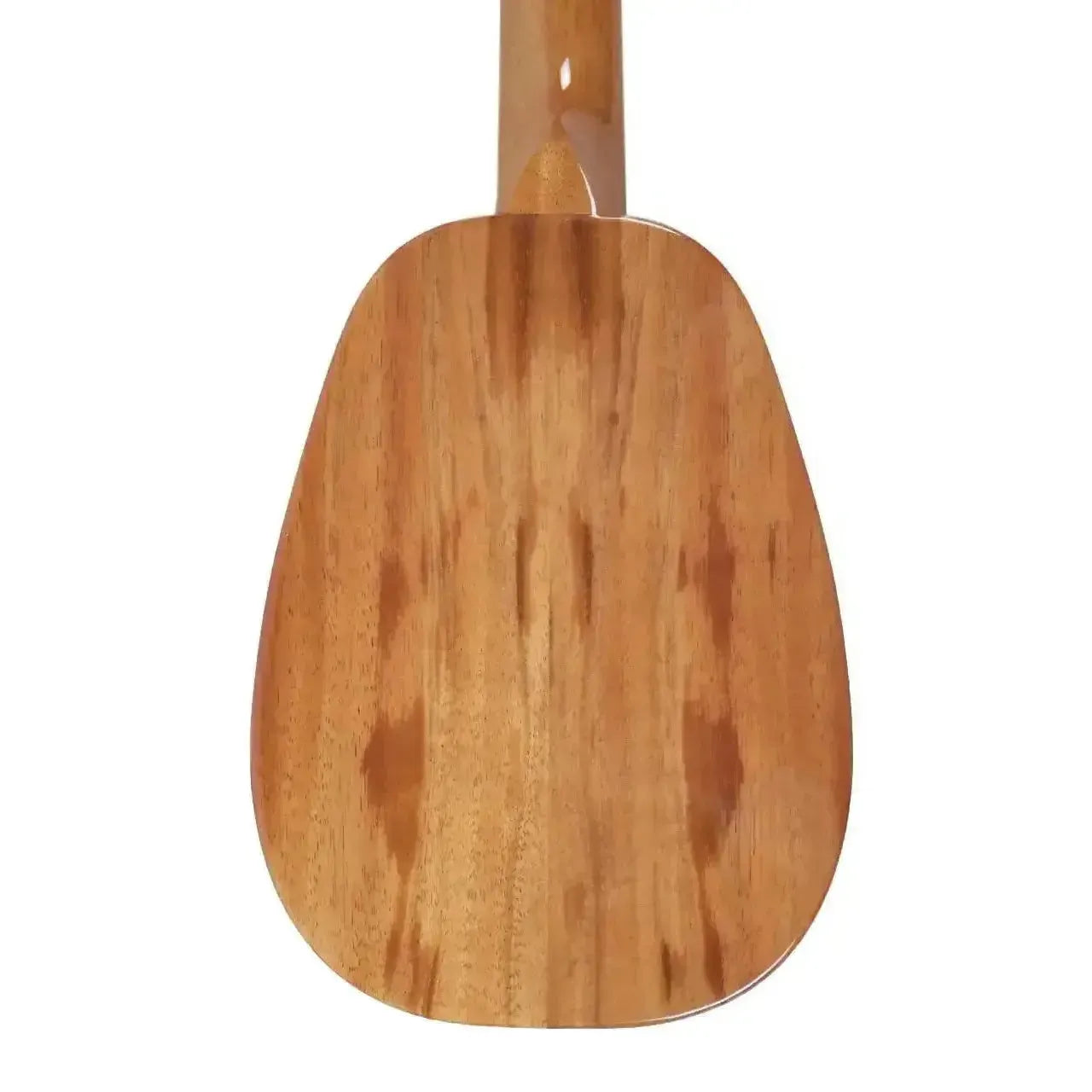 Back of KoAloha 25th Anniversary Pineapple Soprano Longneck Ukulele, solid koa wood with high-gloss finish.