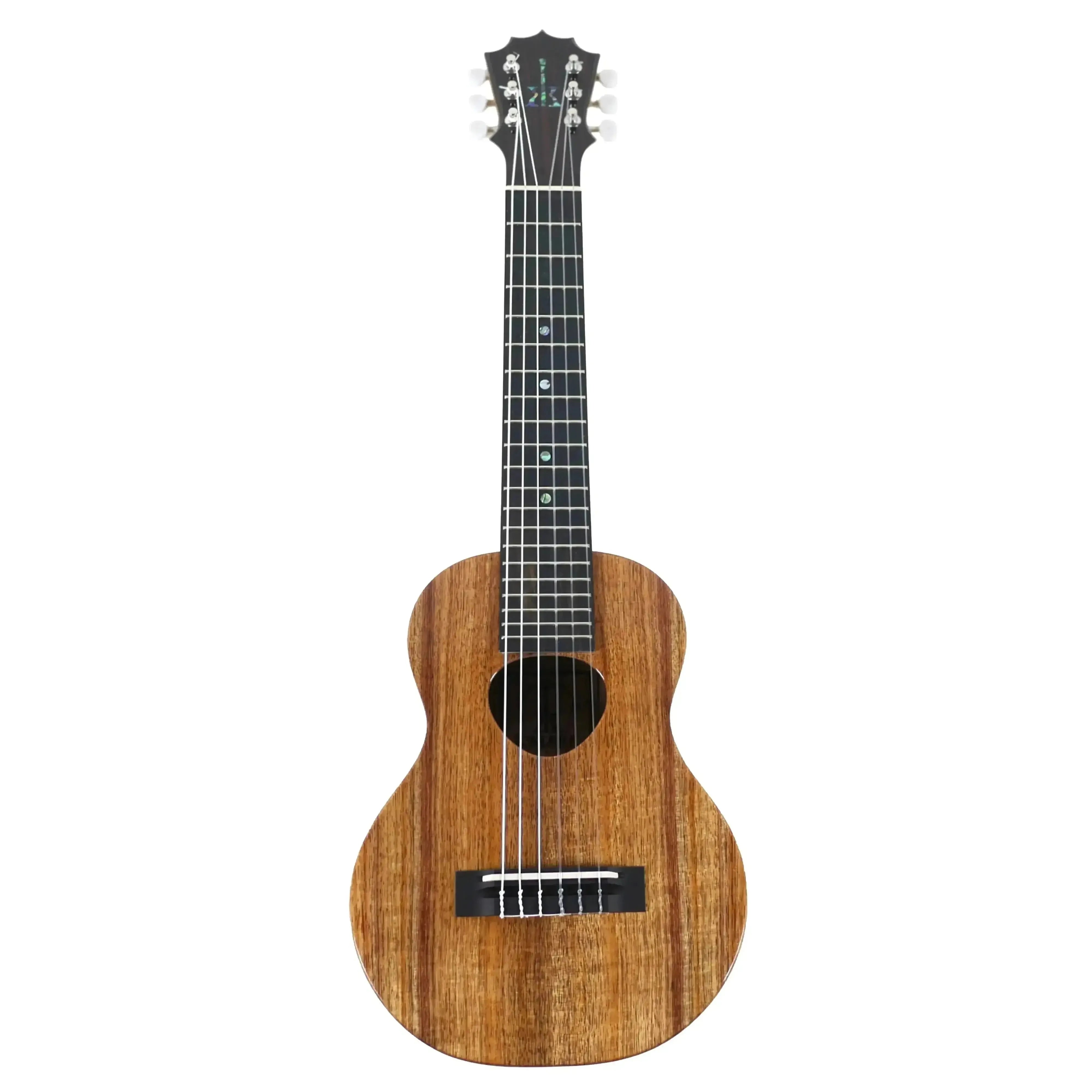KoAloha KTM-00D6 Gloss Solid Hawaiian Koa 6-String Guilele with Musubi soundhole.