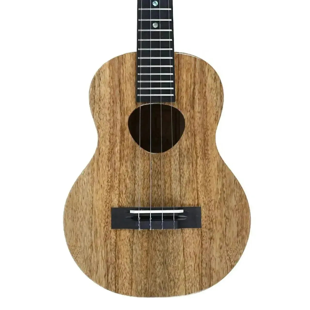 KoAloha KTM-00MG solid mango tenor ukulele with natural wood grain, black bridge, and fretboard.