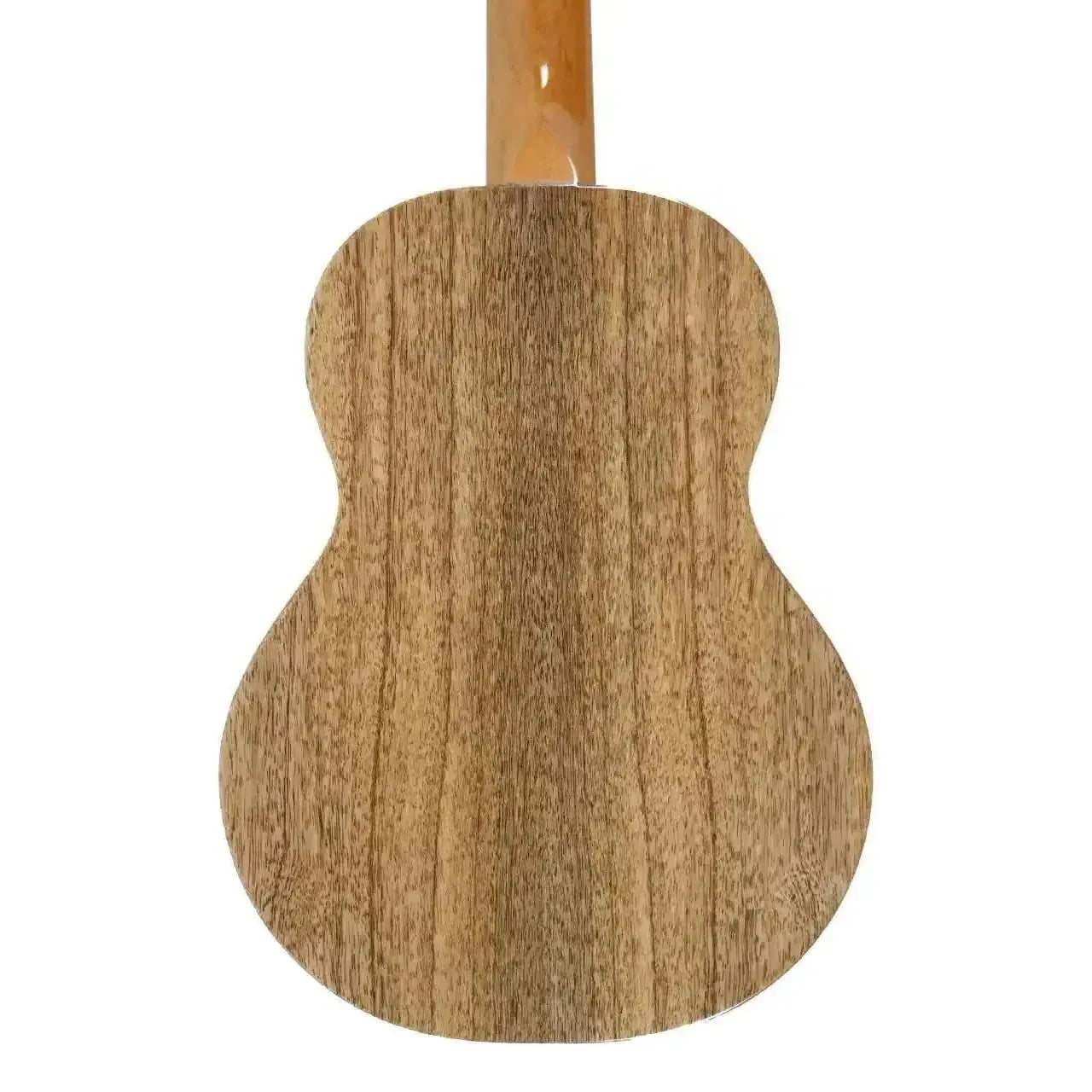 KoAloha KTM-00MG solid mango tenor ukulele, back view, natural wood grain, high-gloss finish.