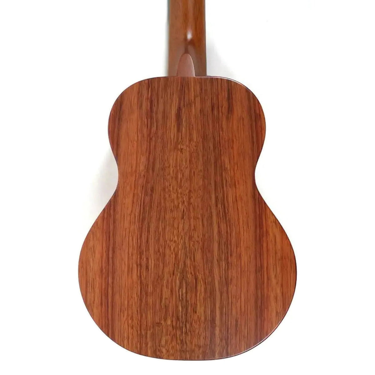 Example photo: KoAloha KTM-S10 Slimline satin tenor ukulele, back of the solid Hawaiian koa body (an earlier KTM-S10; the wood grain on yours will differ)