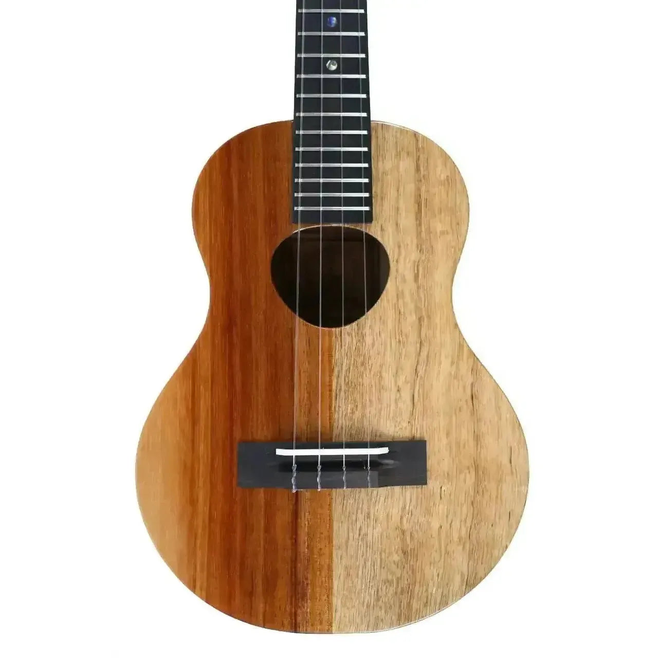 KoAloha KTNP-00 Naupaka Tenor Ukulele with solid mango and Hawaiian koa half-and-half design.