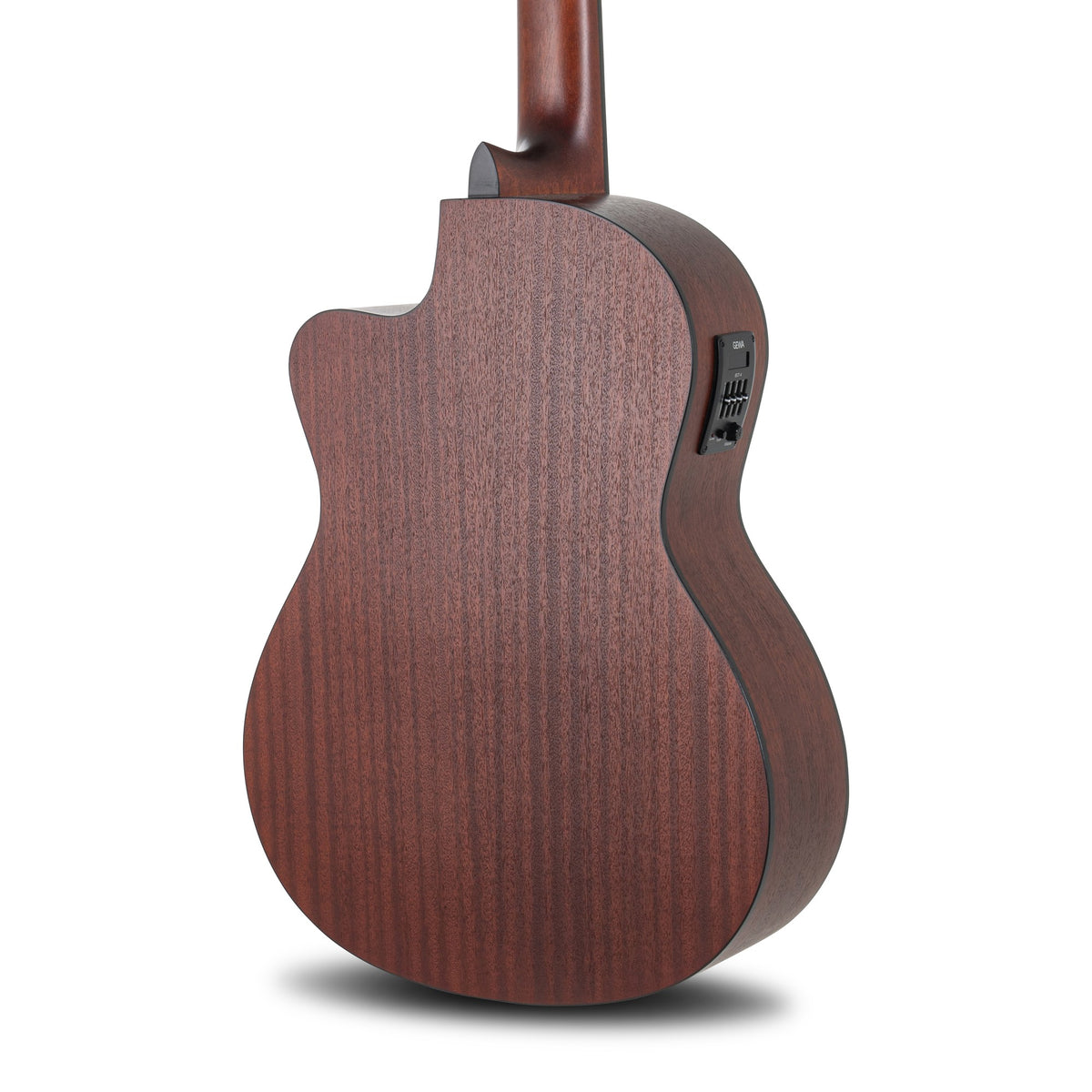 Body back of the Caballero by Manuel Rodriguez CA-CM 4/4 CE classical guitar: sapele back and the base of the neck