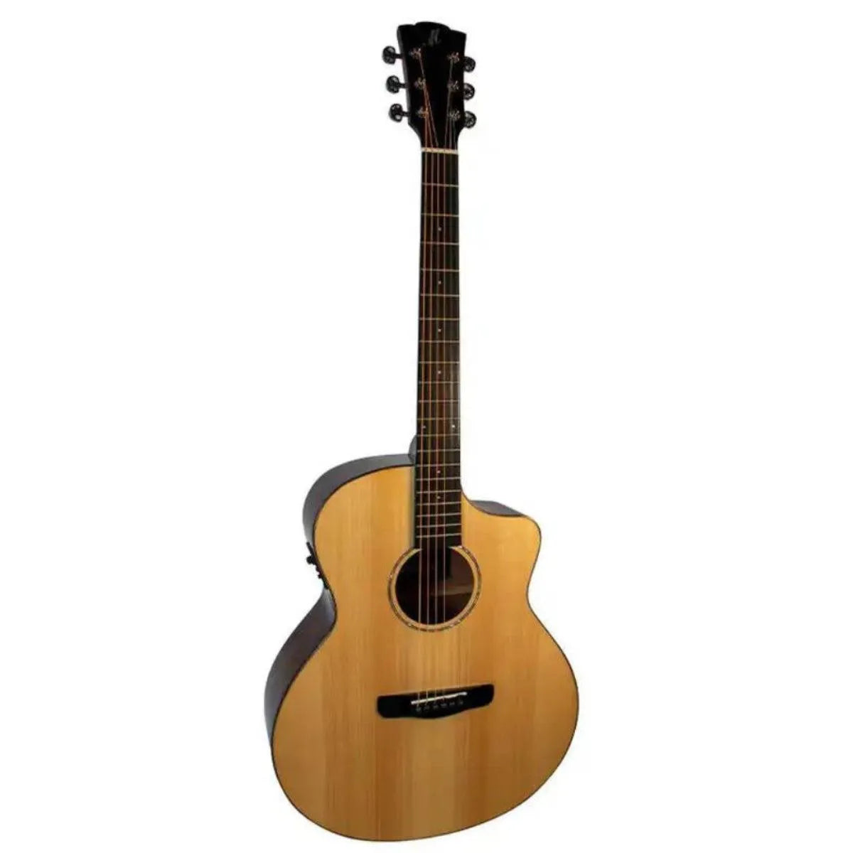 Mérida DG20BMCS-EQ Diana Series Grand Concert acoustic-electric guitar with natural spruce top and cutaway.