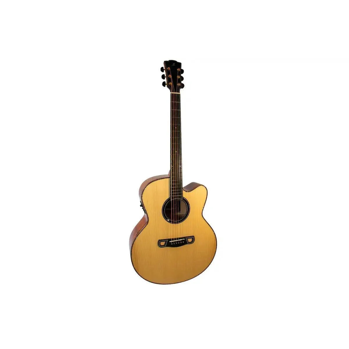 Mérida DTJC-EQ Grand Jumbo acoustic-electric guitar with solid spruce top and Venetian cutaway.