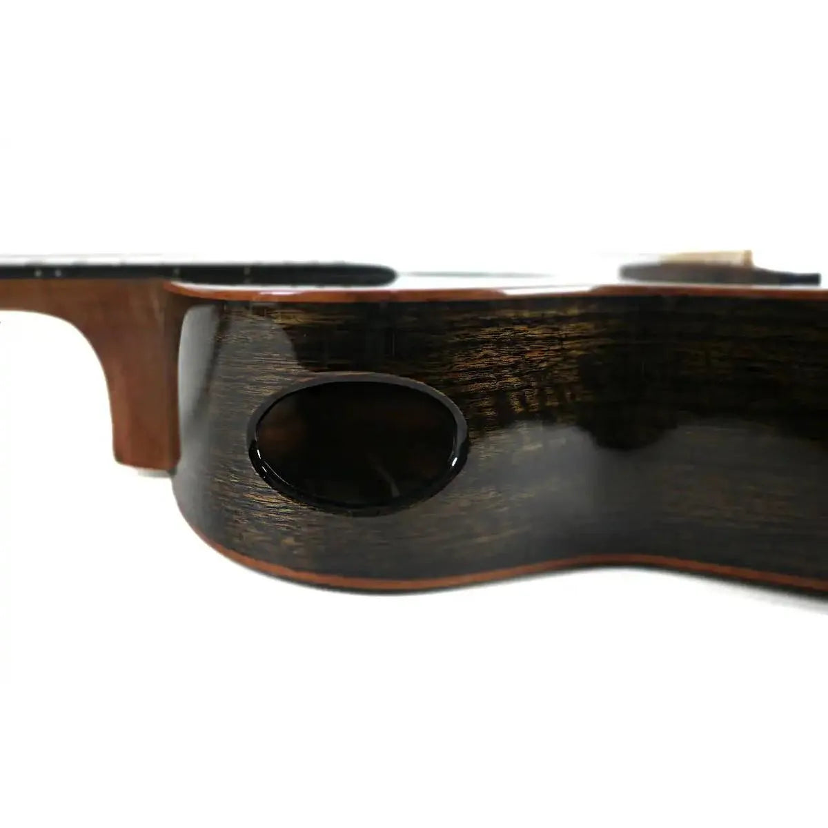 Mérida MISTRAL Grand Auditorium acoustic-electric guitar with dark flamed walnut back and side sound port.