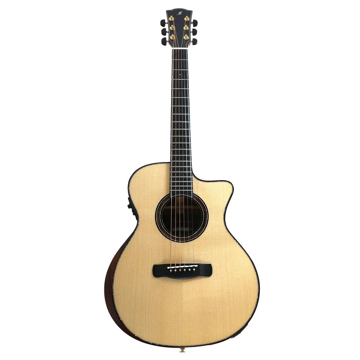 Mérida PROCNIAS-EQ Grand Symphony acoustic-electric guitar with light spruce top and dark redwood sides.