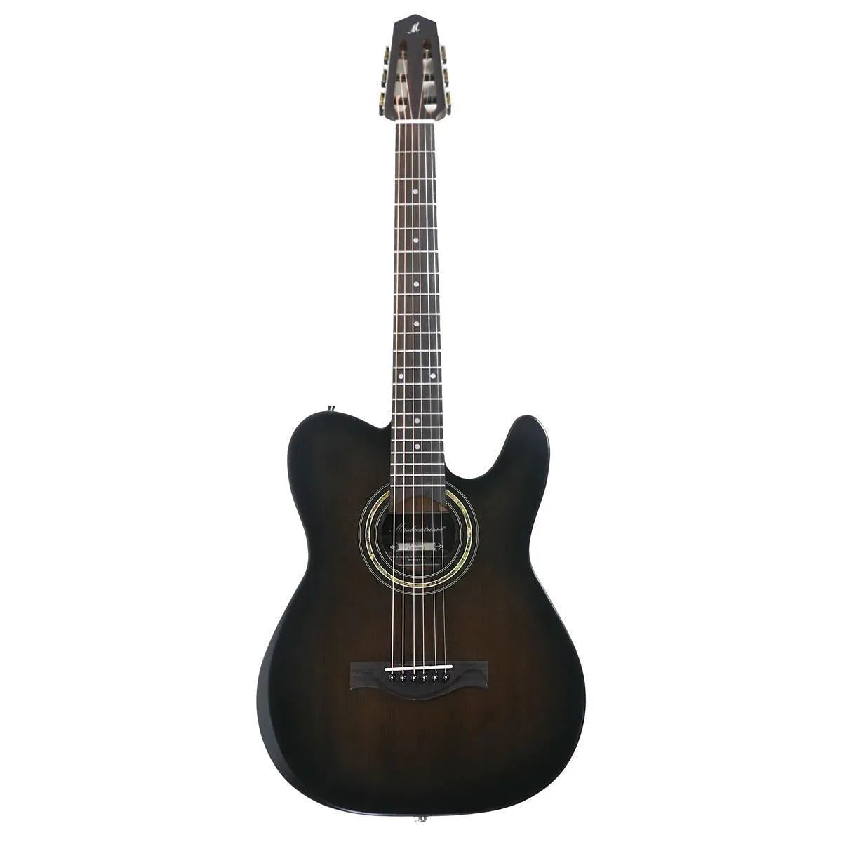 Mérida PSA-100-TS stage electric guitar with dark torrefied spruce top and rosewood fretboard.