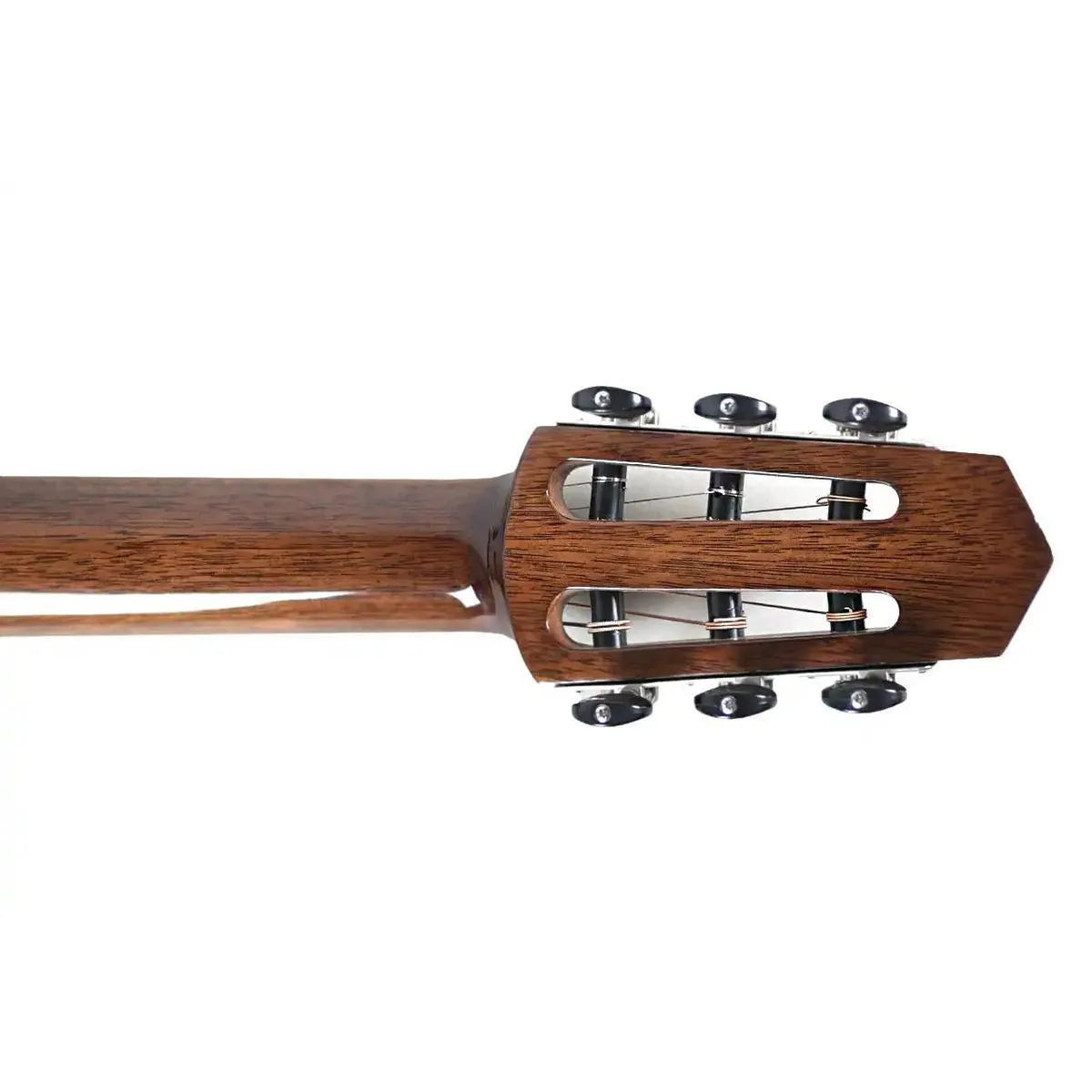Mérida PSA-200-QS electric guitar headstock and neck, showing dark wood grain and tuning pegs.