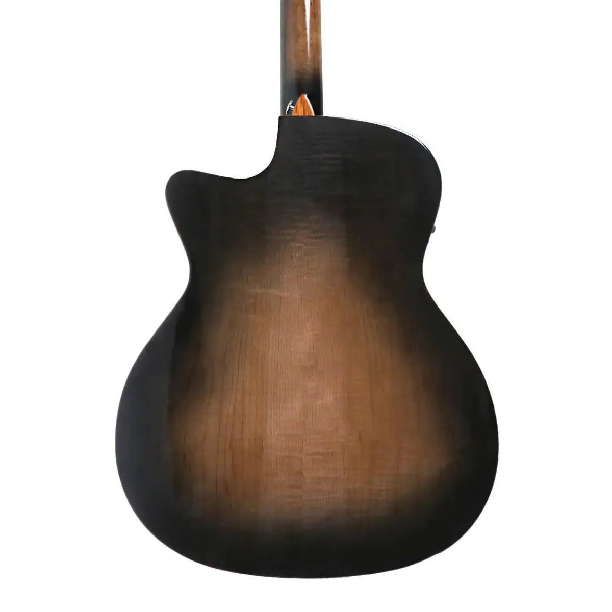 Mérida SCAR-SENIOR-PRO EQ Grand Auditorium acoustic-electric guitar back with high gloss sunburst finish.