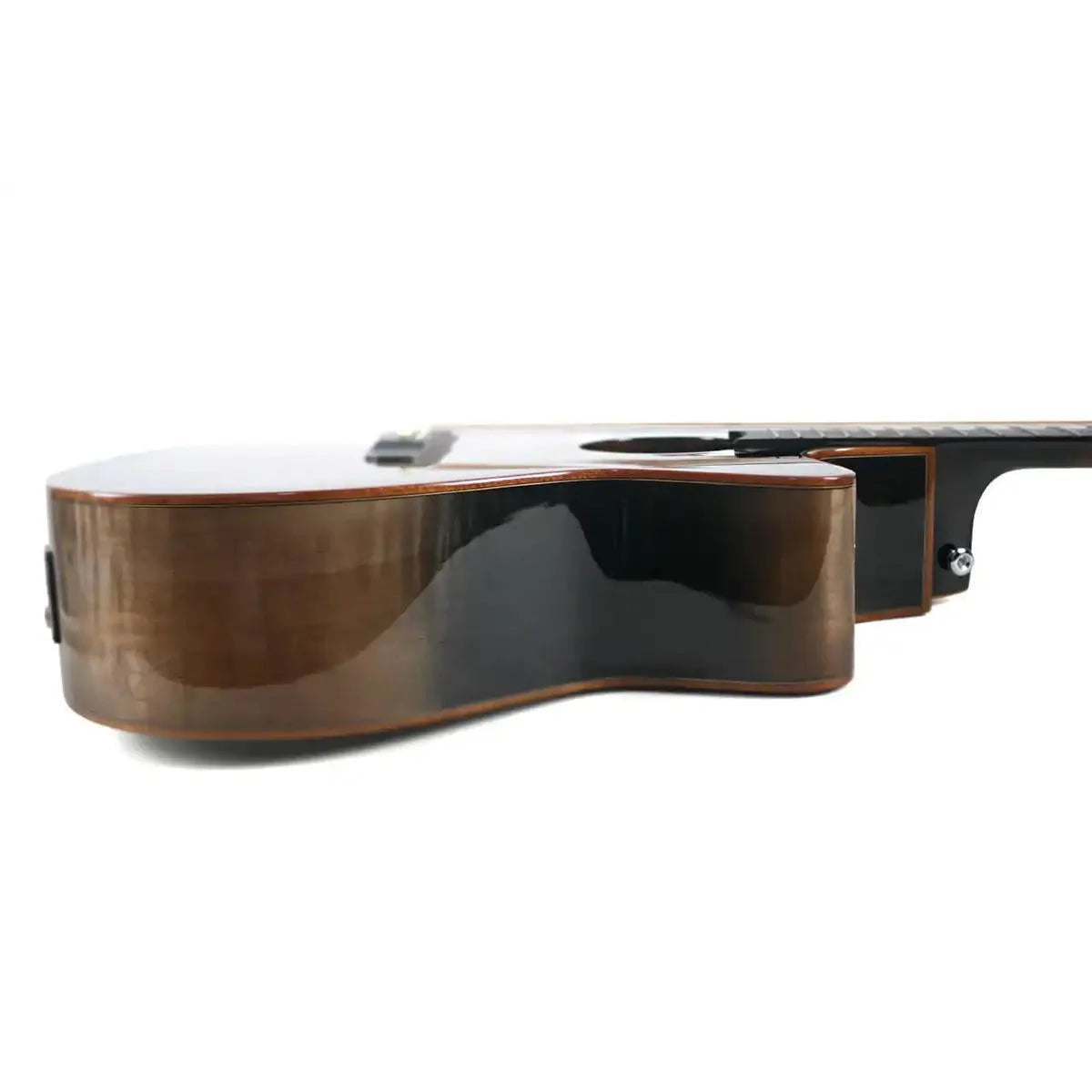 Mérida SCAR-SENIOR-PRO EQ Grand Auditorium Acoustic-Electric Guitar, showing its high gloss brown and black body.