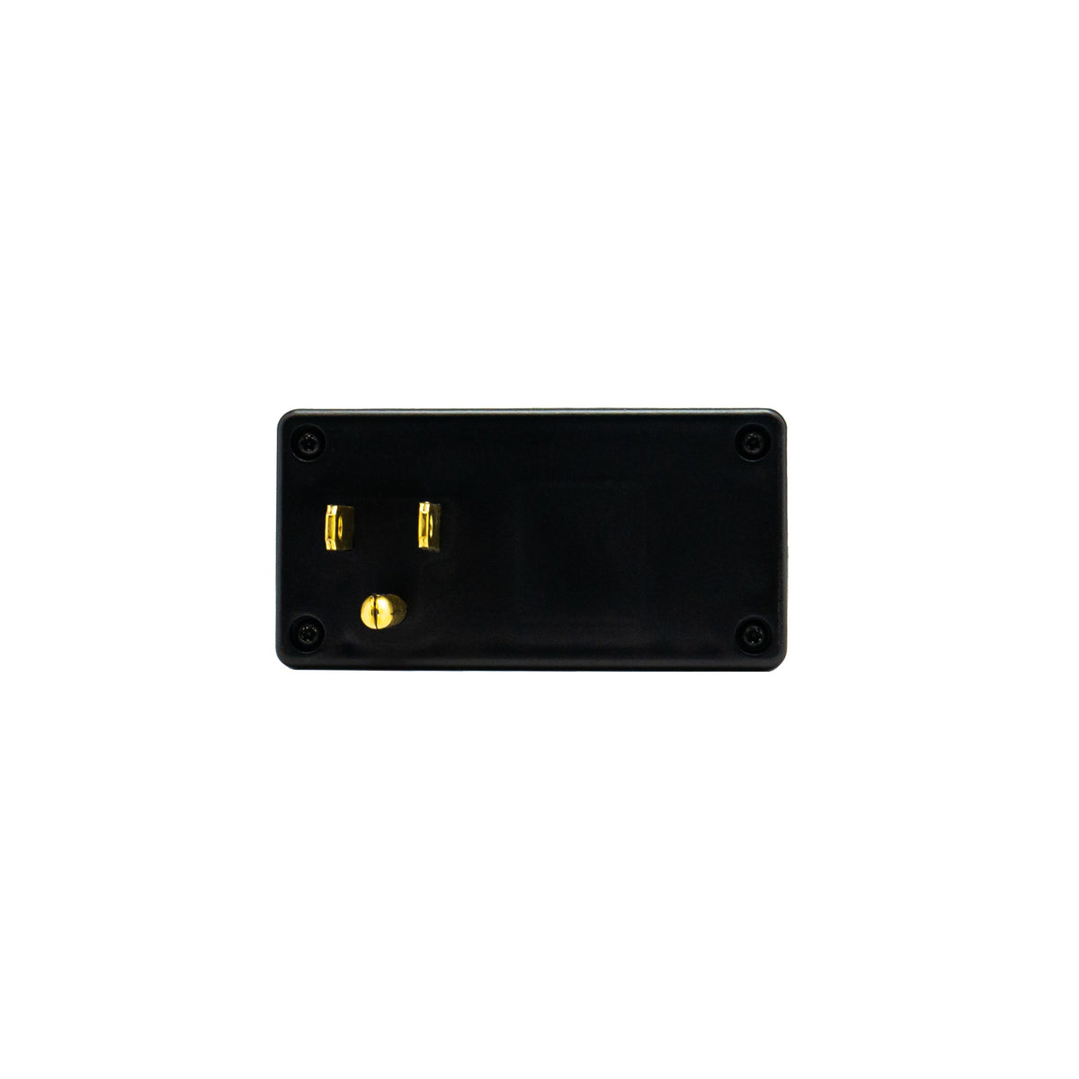Morley Hum Exterminator plug face showing the three brass prongs