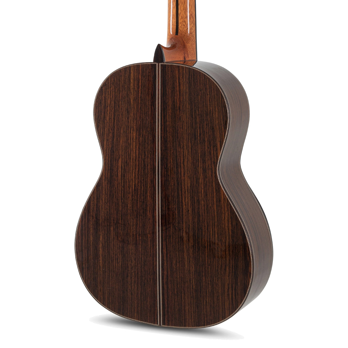 Body back of the Manuel Rodriguez Magistral F-S: solid Indian rosewood back and the base of the neck