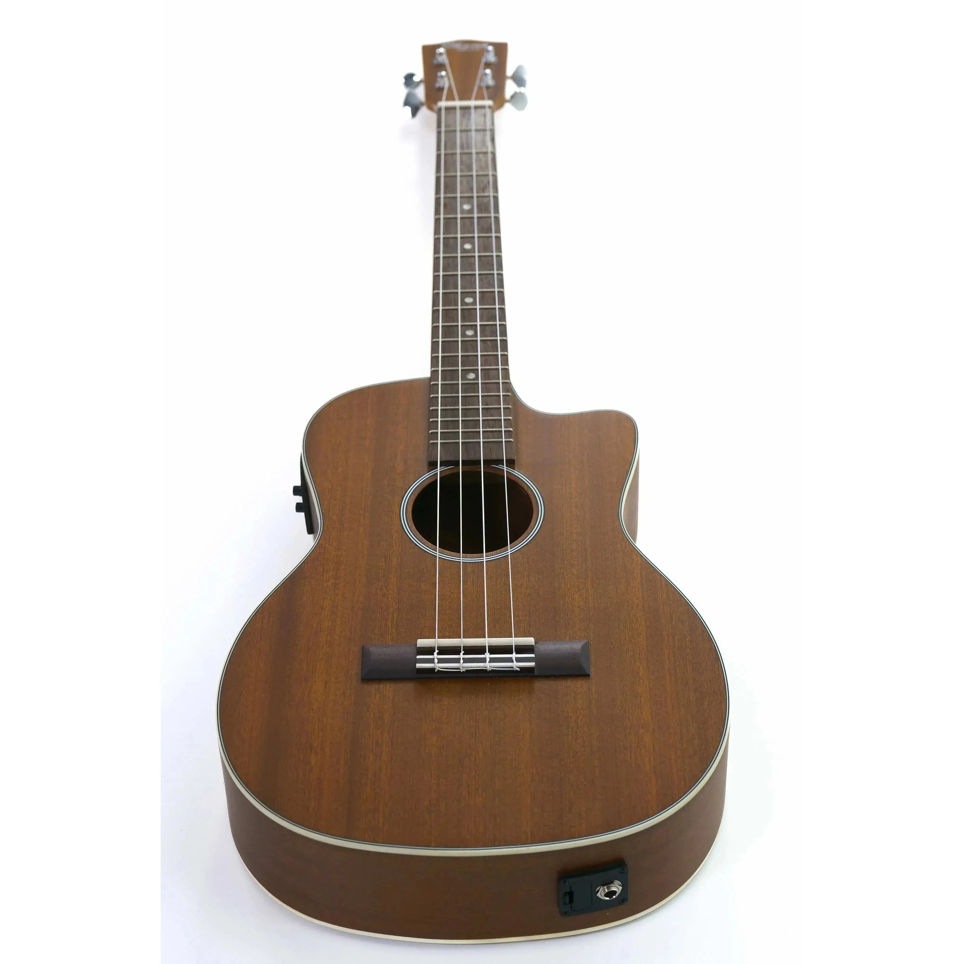 Ohana BK-20CE Baritone Ukulele with solid mahogany top, cutaway body, and pickup.