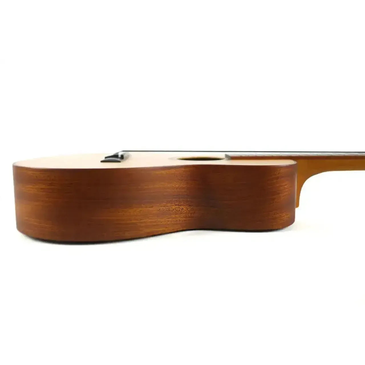 Ohana BK-70-8 8-string baritone ukulele, showing its solid mahogany back and sides with a satin finish.