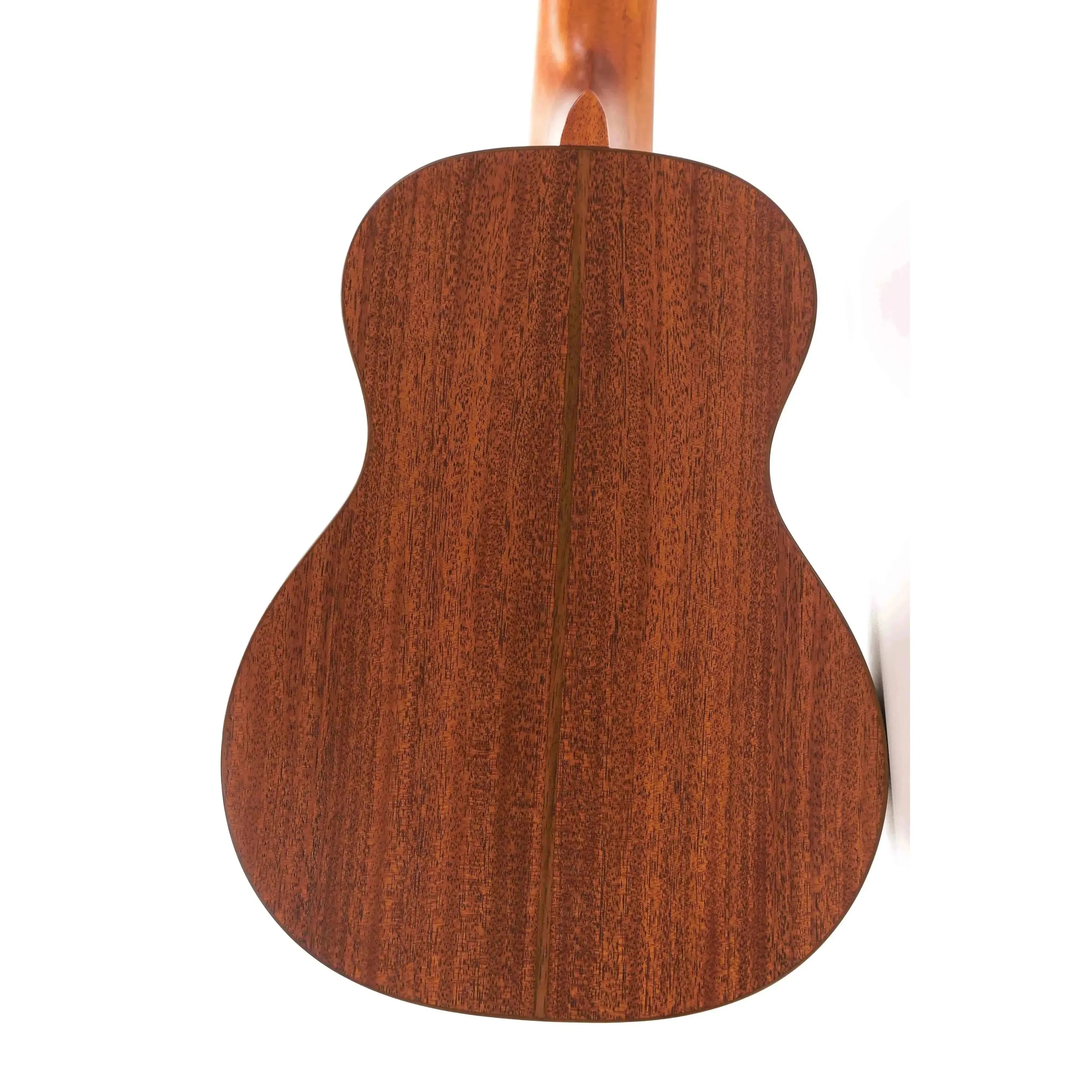 Ohana CK-32 Concert Ukulele back, showing solid mahogany wood grain and satin finish.