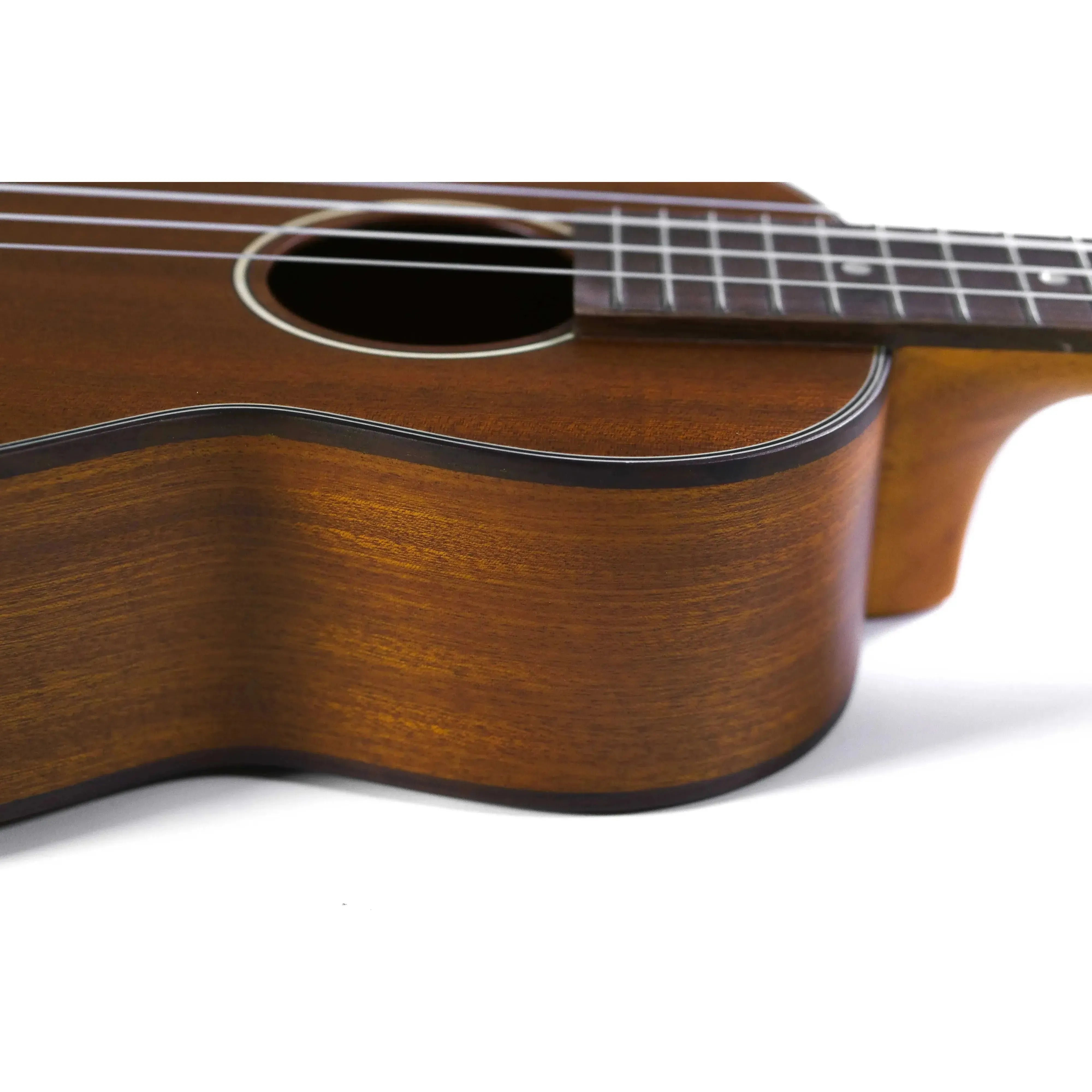 Ohana CK-35L longneck concert ukulele, solid mahogany body with satin finish and white/black/white purfling.