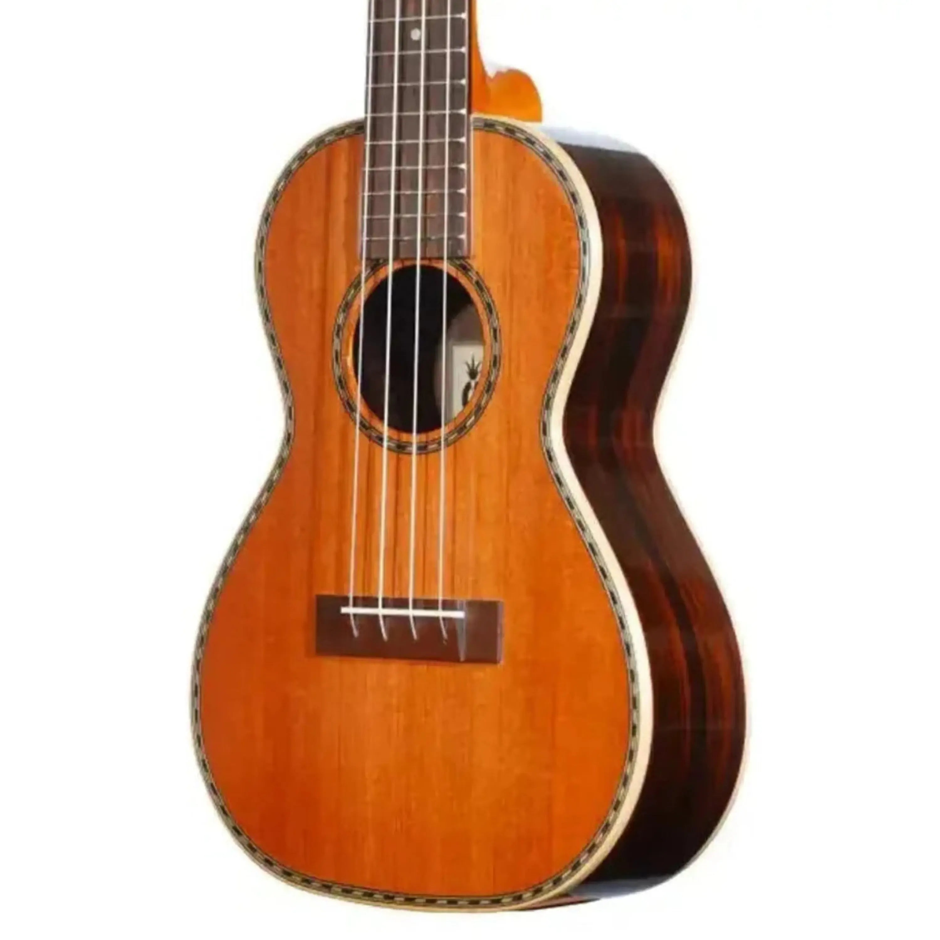 Ohana CK-40 Solid Rosewood Concert Ukulele with gloss finish, maple binding, and Aquila strings.
