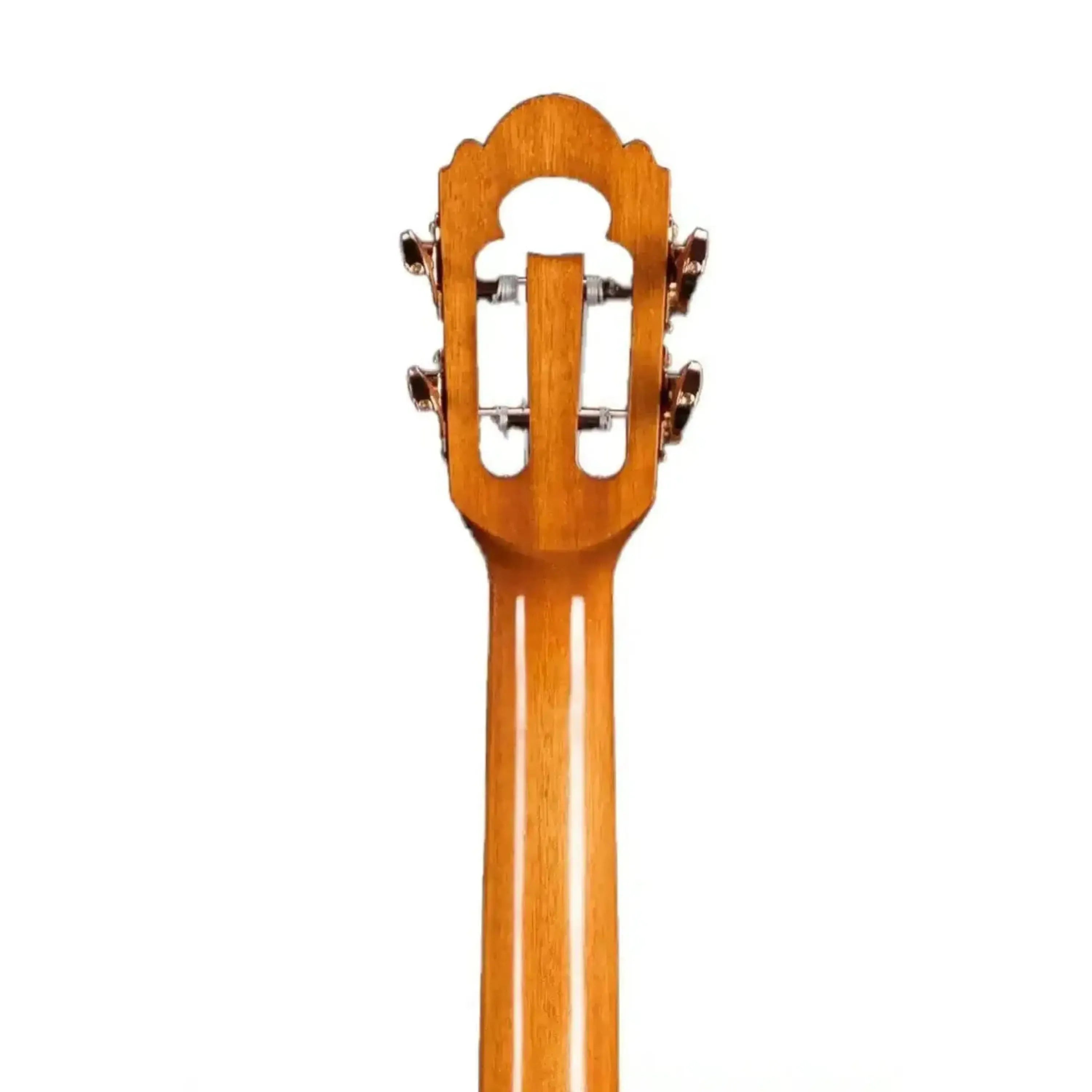 Ohana CK-430 Limited Edition Concert Ukulele's mahogany slotted headstock with rosegold tuners.
