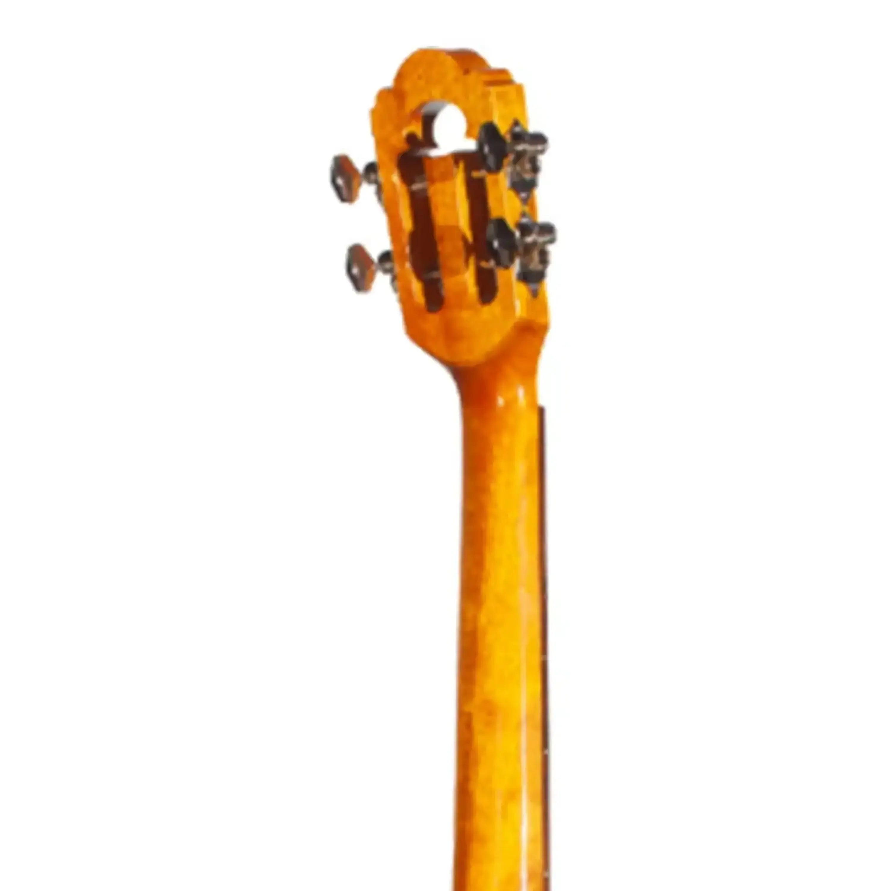 Ohana CK-6 Concert Ukulele headstock and neck, showing open slotted headstock with chrome tuners.