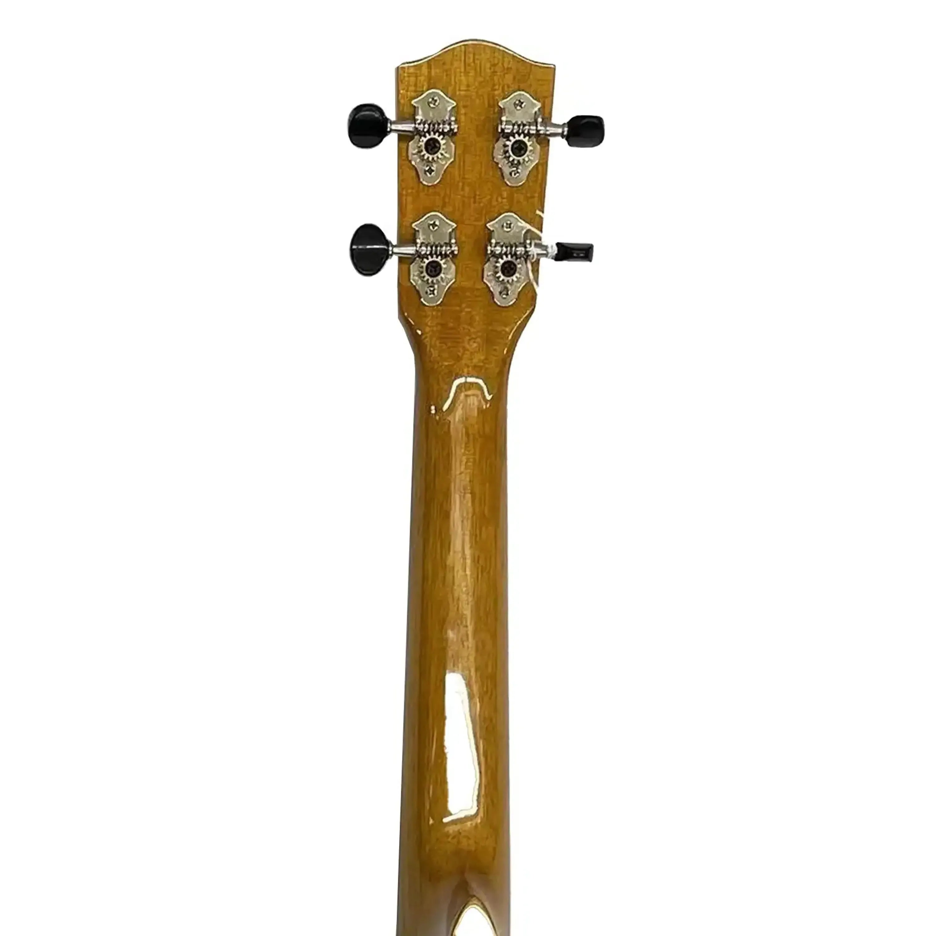 Ohana CK-60CG Concert Ukulele headstock and neck, showing Grover tuners with black buttons.