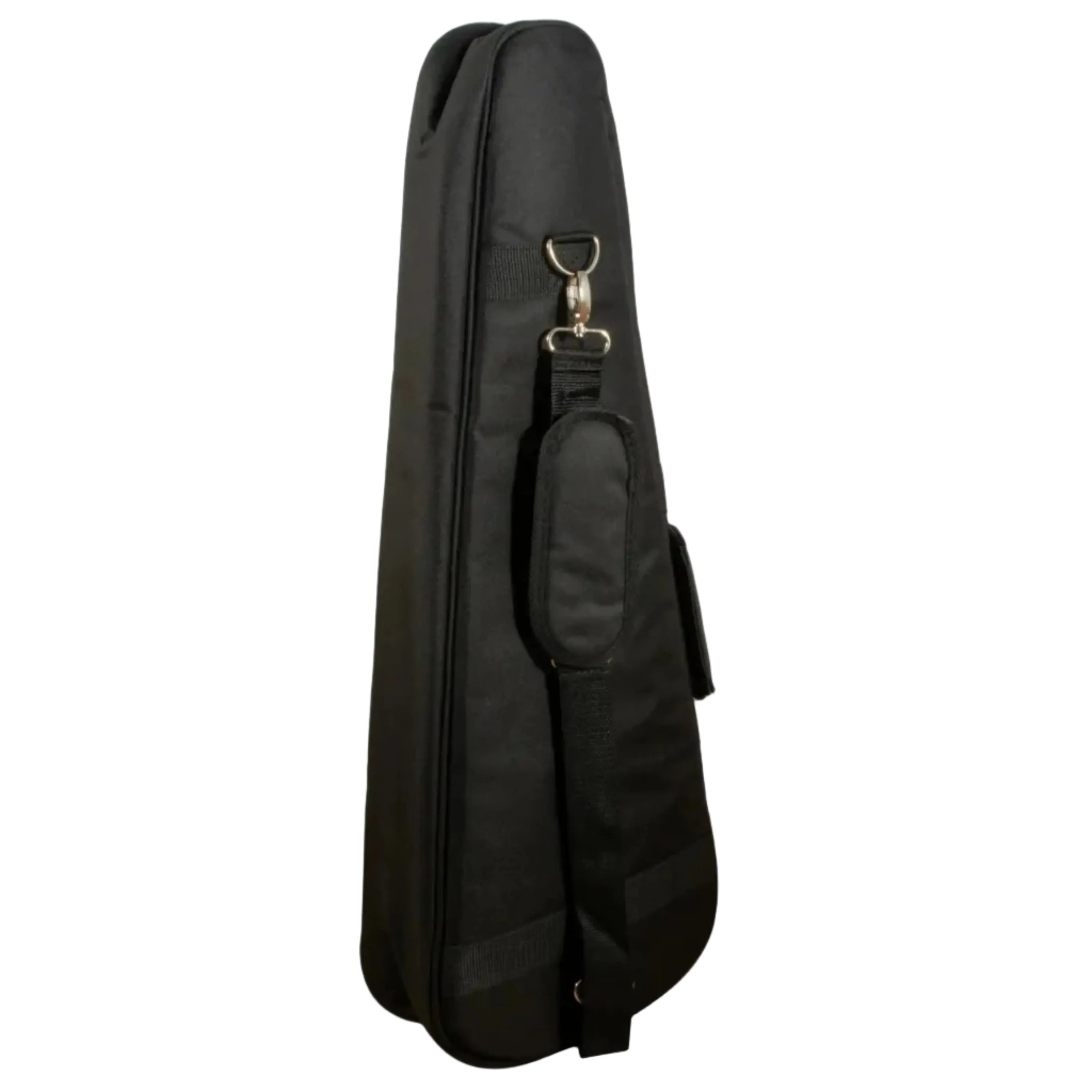 Ohana DB-21OR Deluxe Soprano Ukulele Gigbag, black nylon with orange accents, padded shoulder strap.