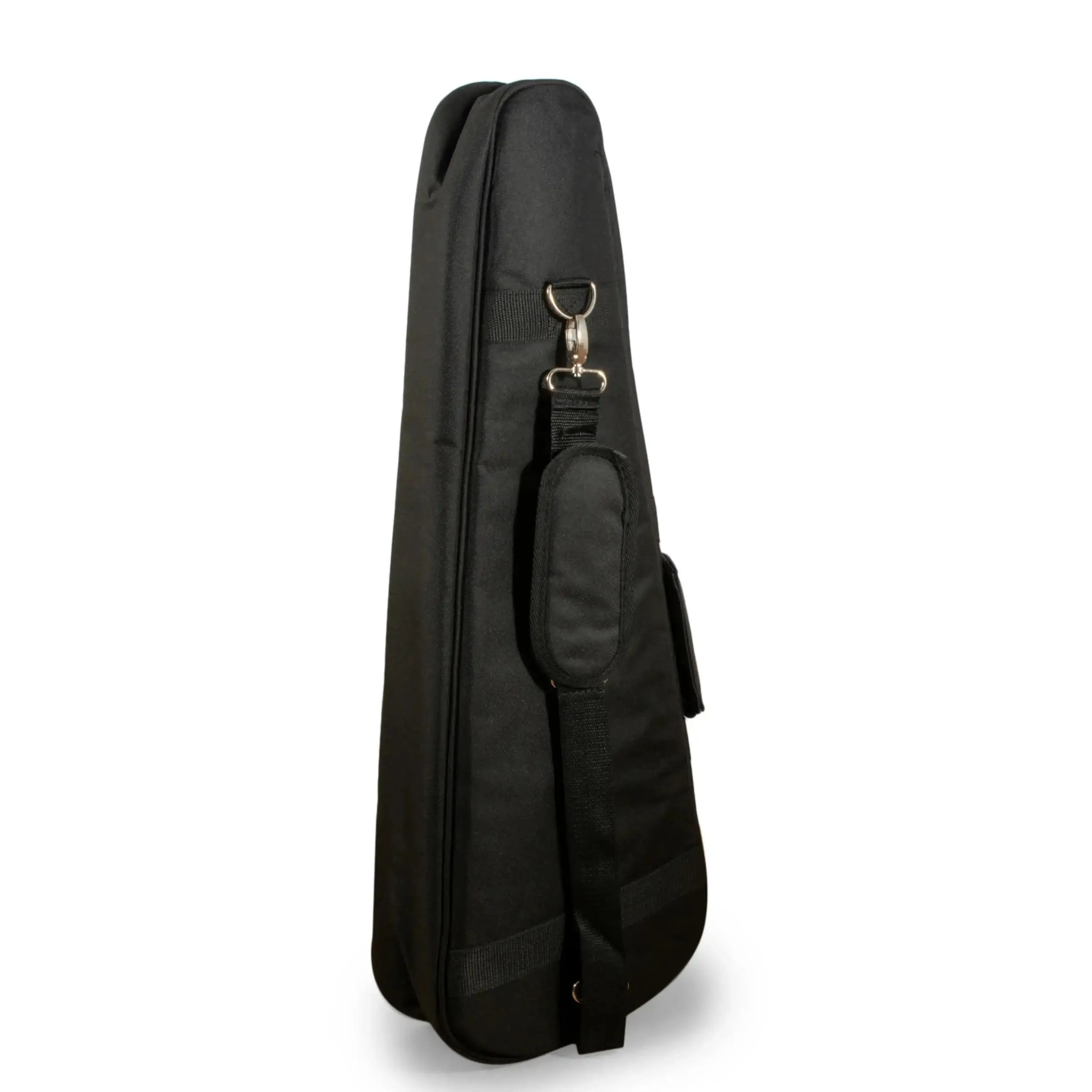 Ohana DB-24OR Deluxe Concert Ukulele Gigbag, black nylon with orange accents and shoulder strap.