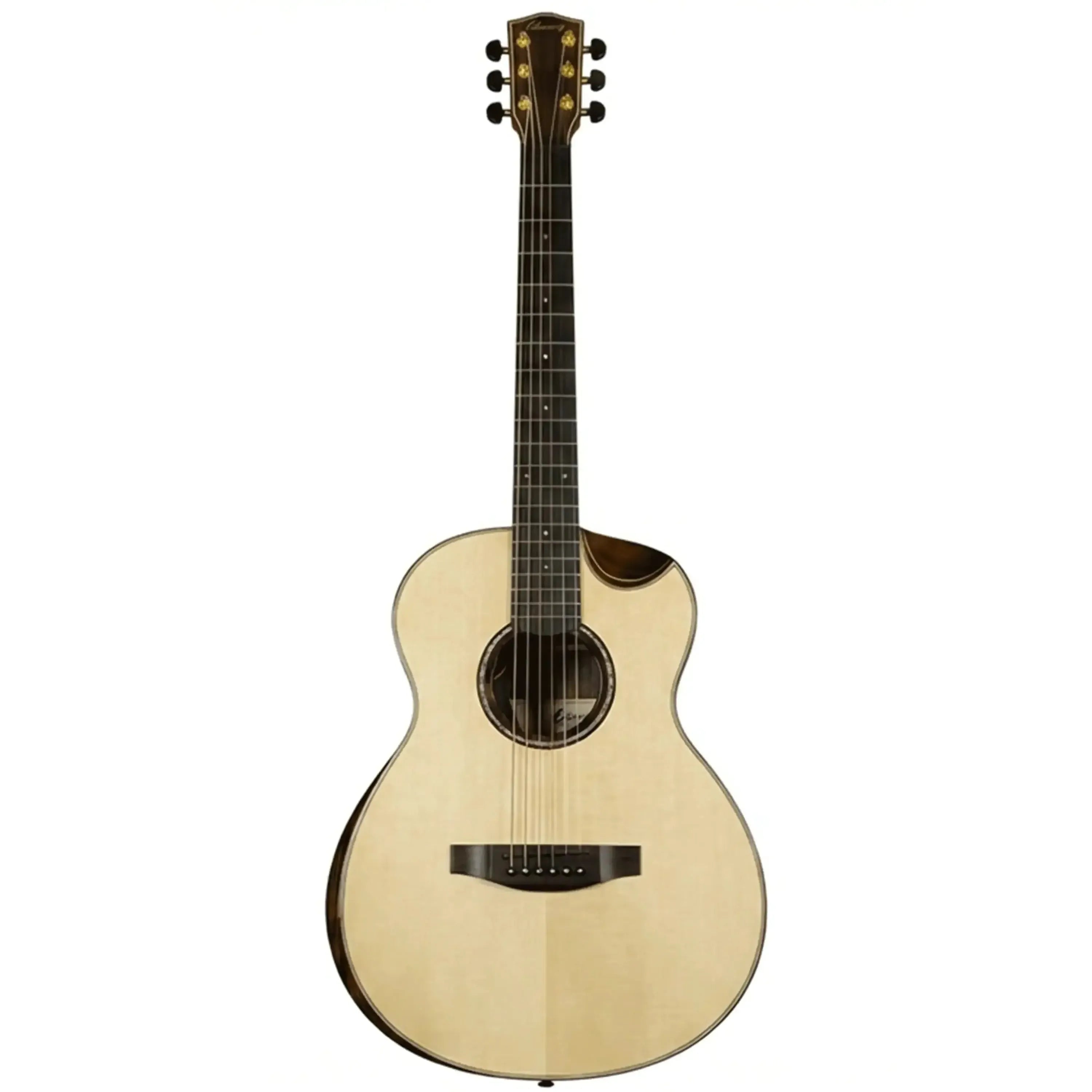 Ohana GT-8E 1/2 size acoustic-electric guitar with light spruce top, dark rosewood sides, and cutaway.