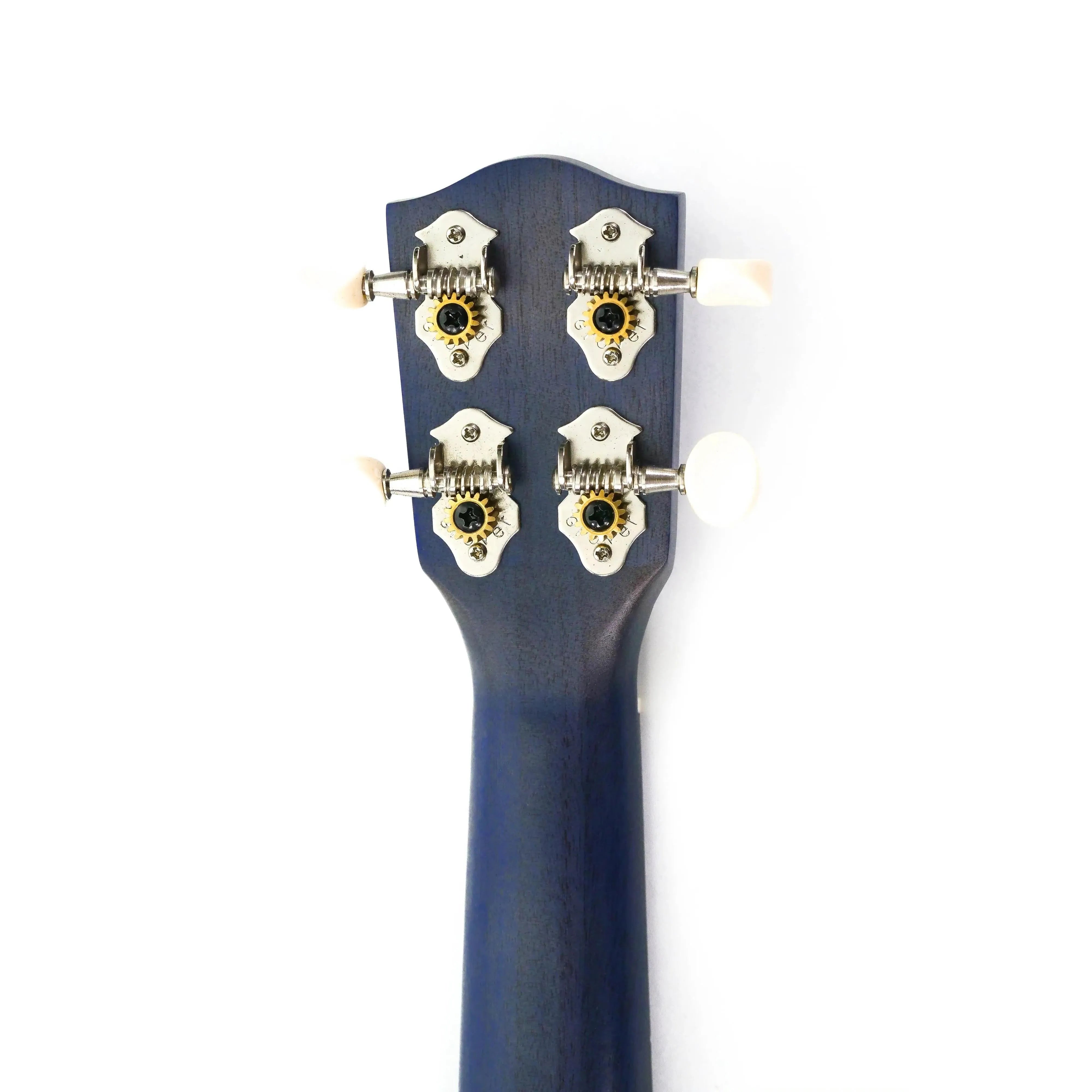 Ohana O'Nina Willow Blue Sopranissimo Ukulele headstock with Grover open geared tuners.