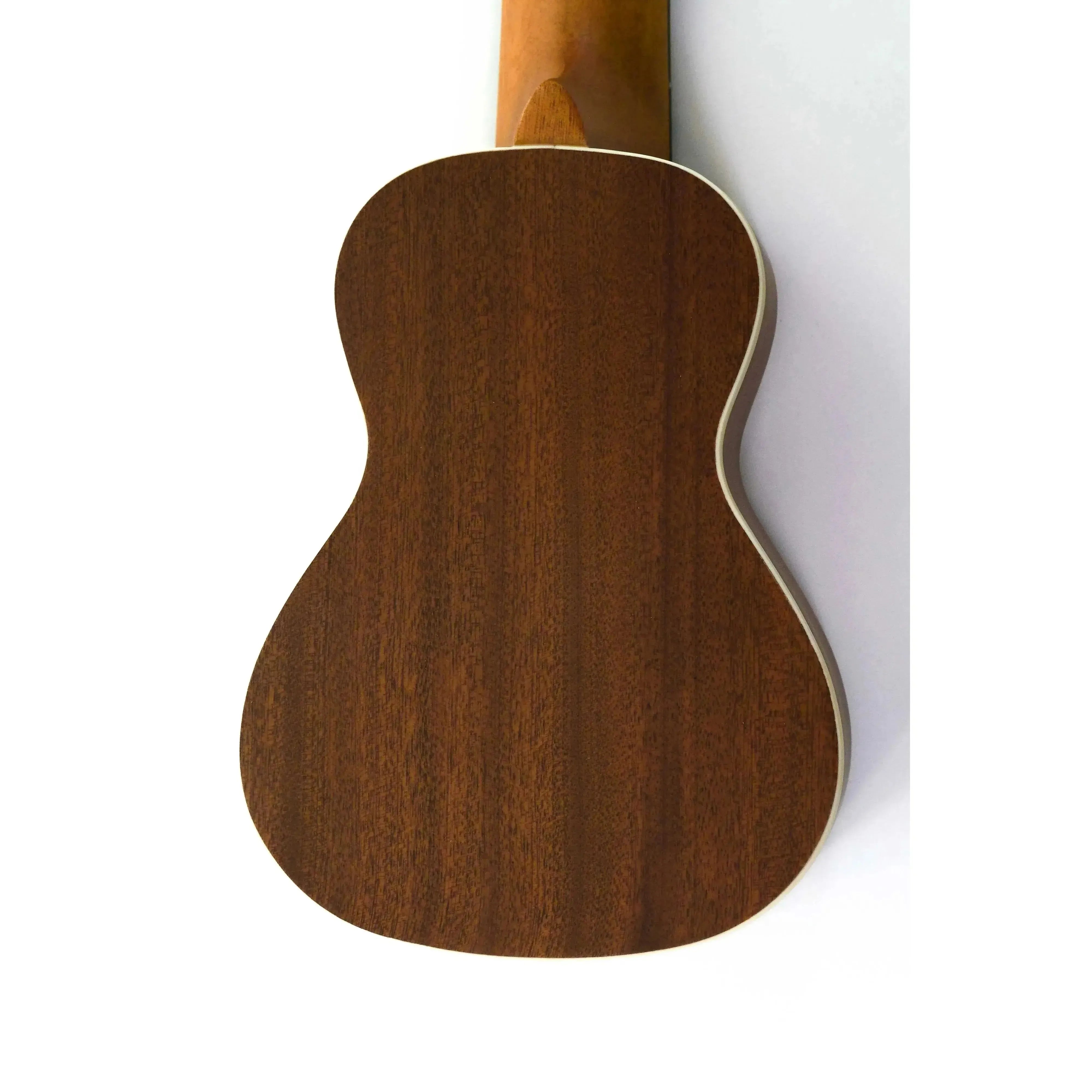 Back of Ohana O'Nino Sopranissimo Ukulele, showing solid mahogany wood with satin finish.