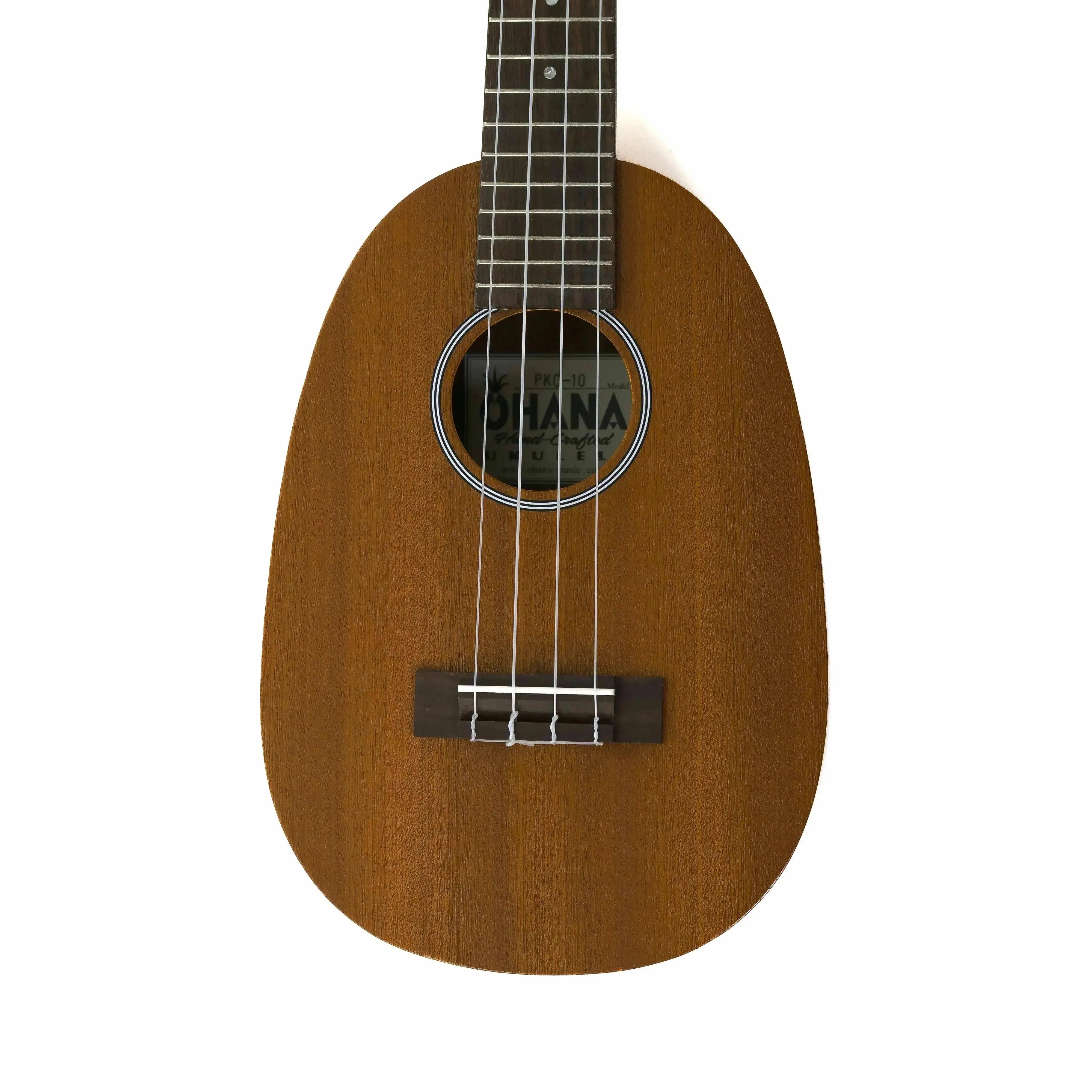 Ohana PKC-10 mahogany pineapple concert ukulele with satin finish and pearloid dot inlays.