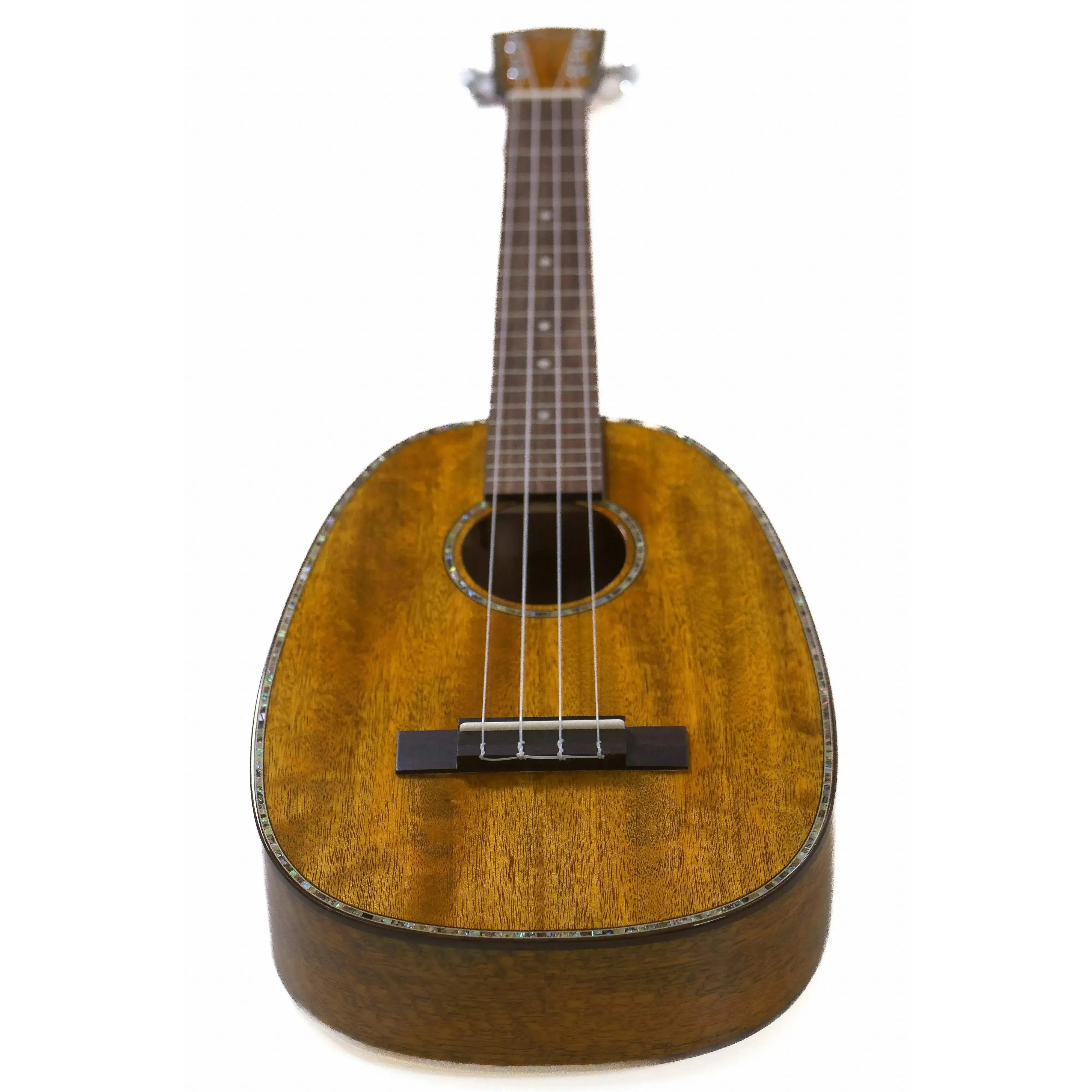 Ohana PKT-220G solid mango pineapple tenor ukulele with gloss finish and abalone rosette.
