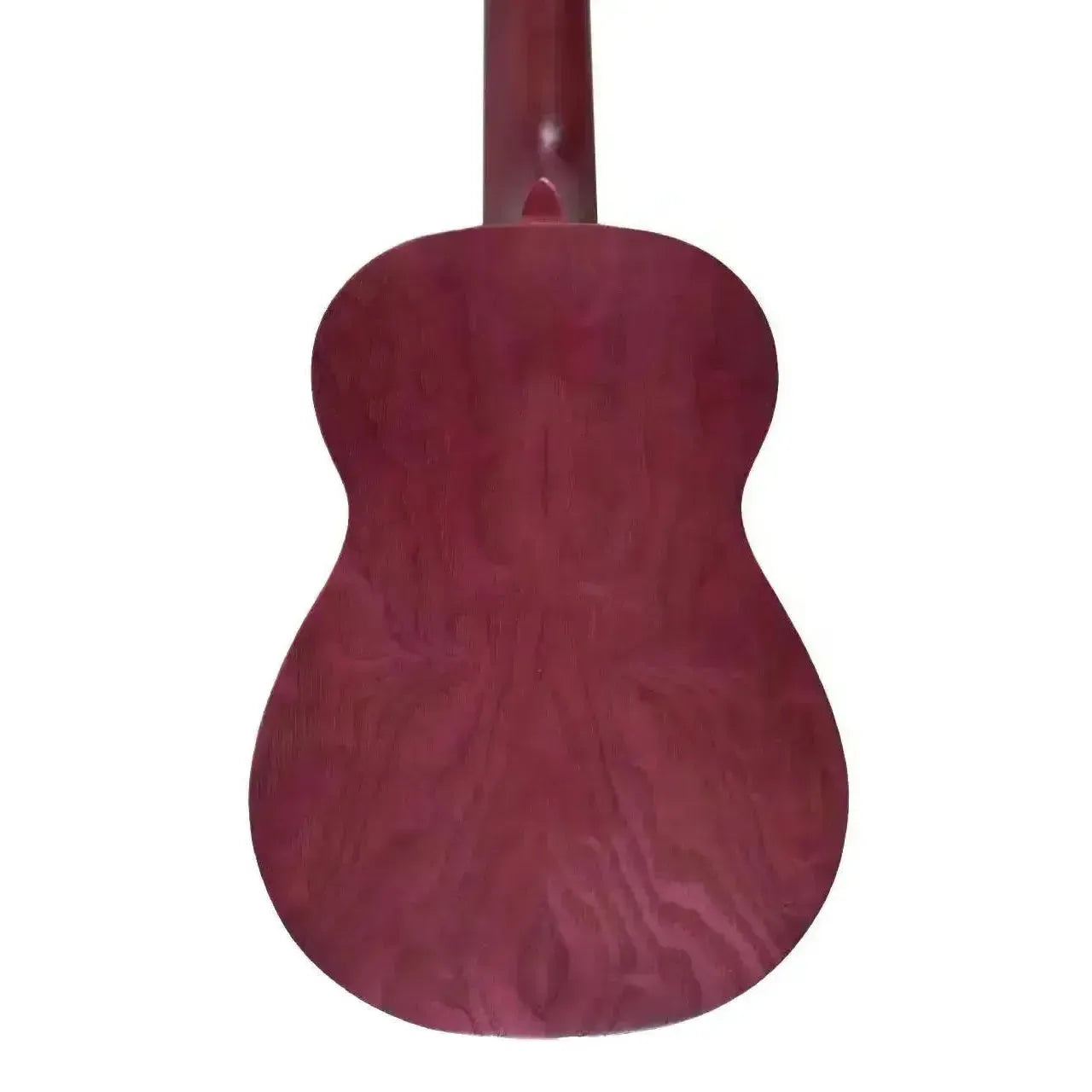 Back of an Ohana SK-15W-PL Purple Willow Soprano Ukulele with a satin finish.