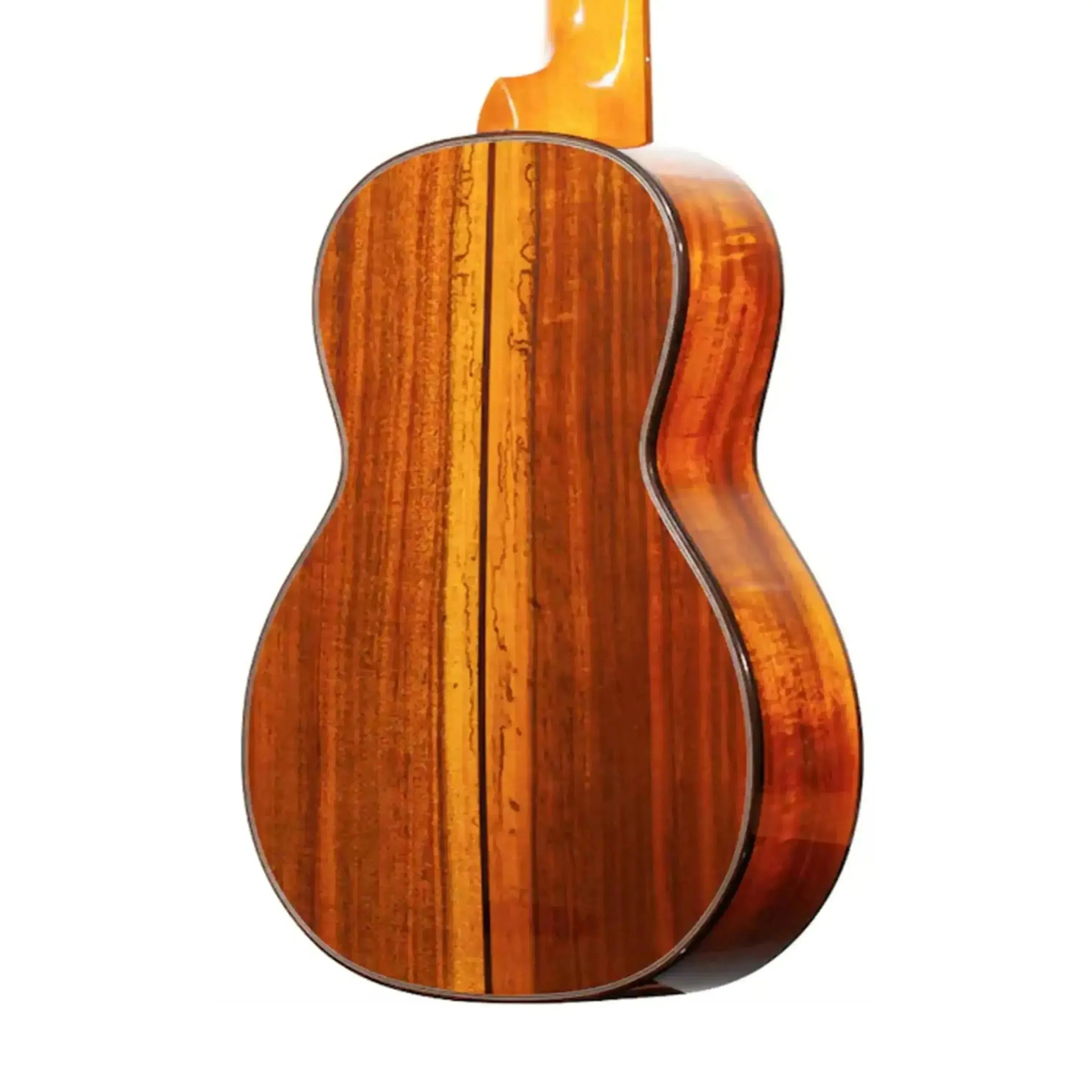 Ohana TK-250G Tenor Ukulele back, showing solid acacia wood with a glossy finish.