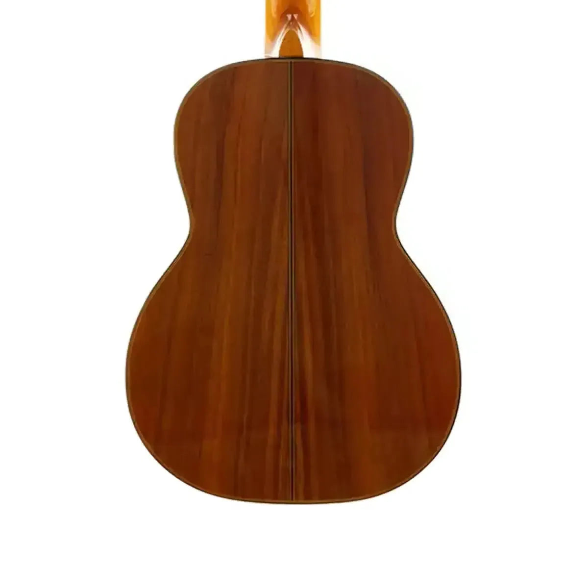 Back of an Ohana TK-270GCE tenor ukulele, showing its solid acacia wood and gloss finish.