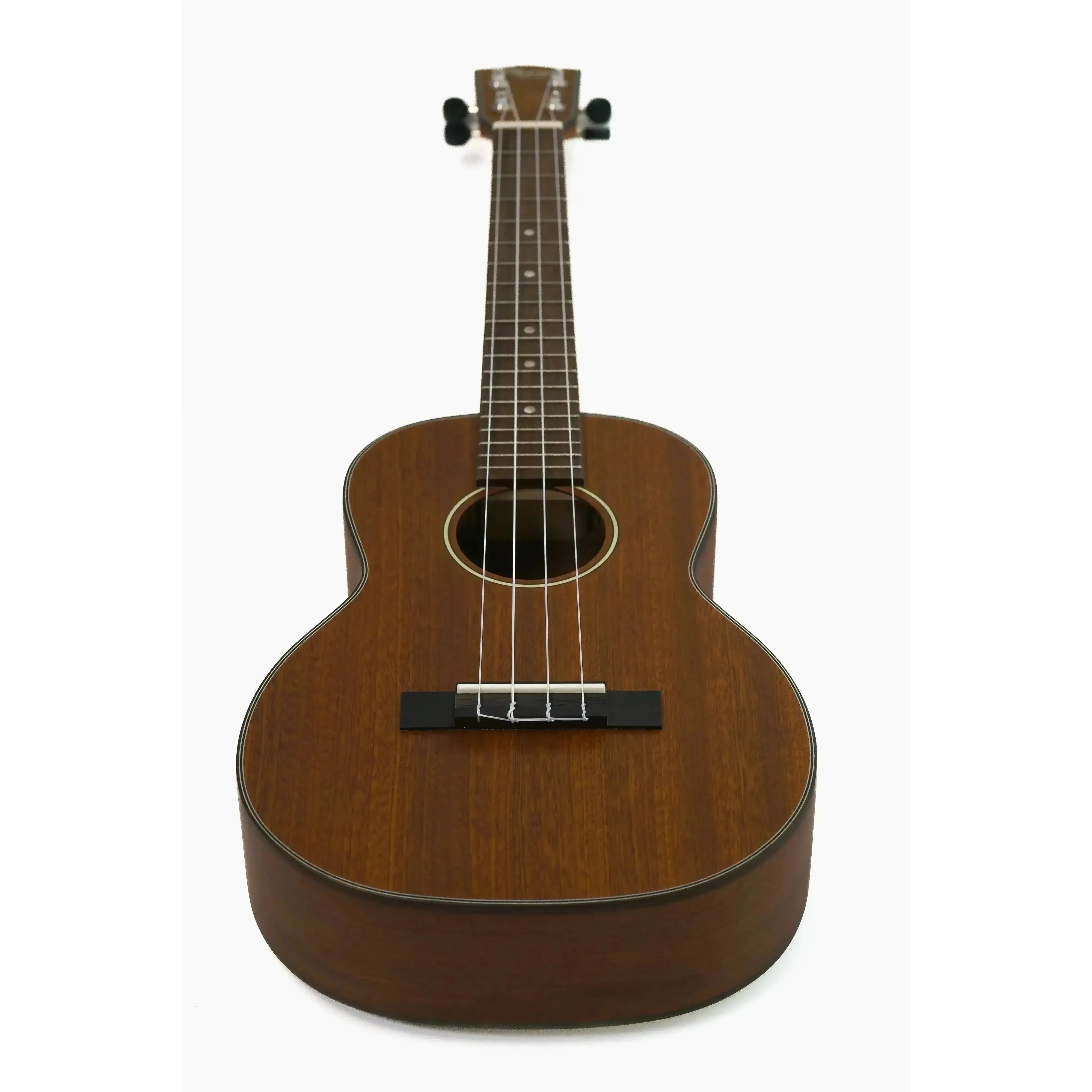 Ohana TK-35 solid mahogany tenor ukulele with satin finish and black Grover tuners.