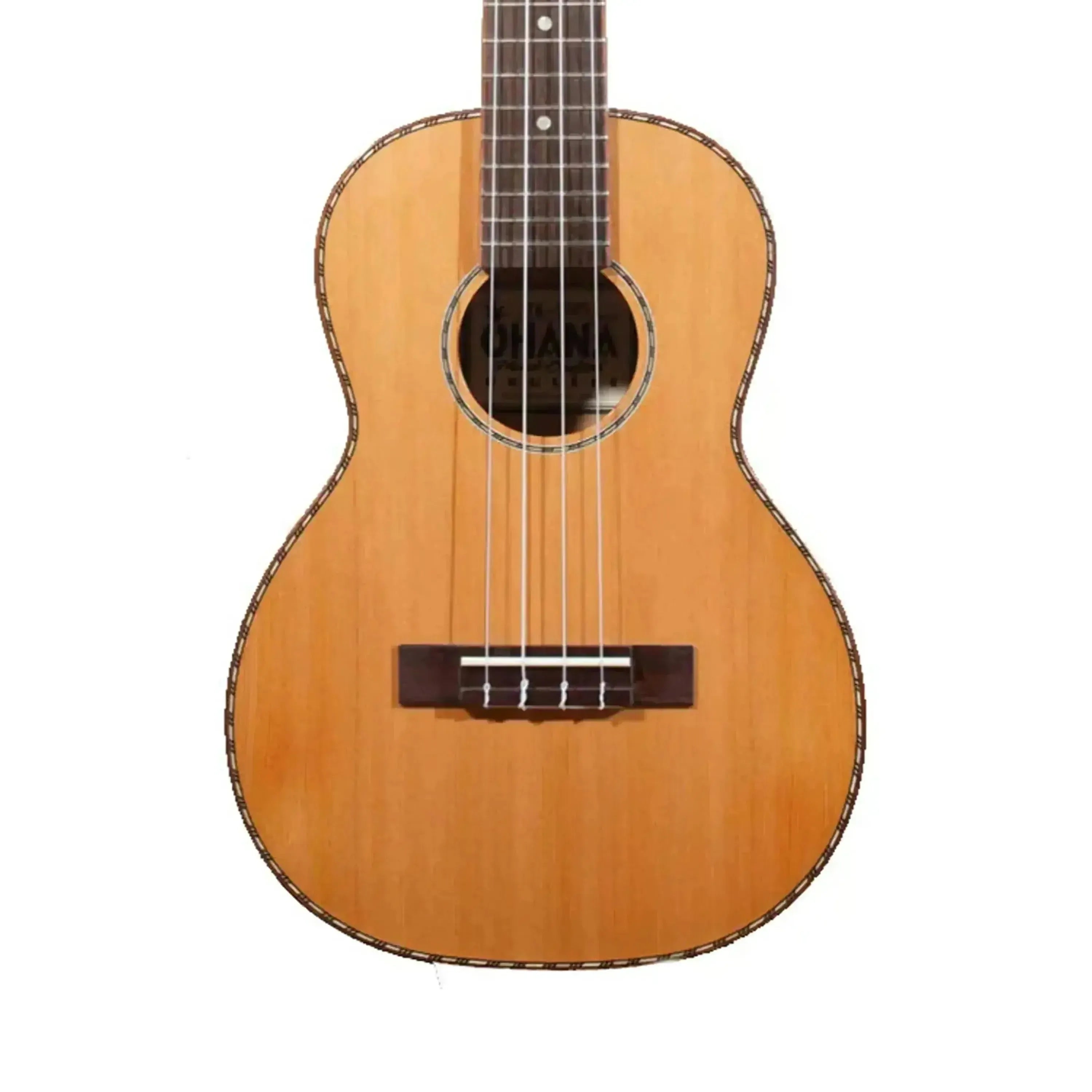 Ohana TK-50WG Tenor Ukulele with solid cedar top, willow wood, gloss finish, and rope-style purfling.