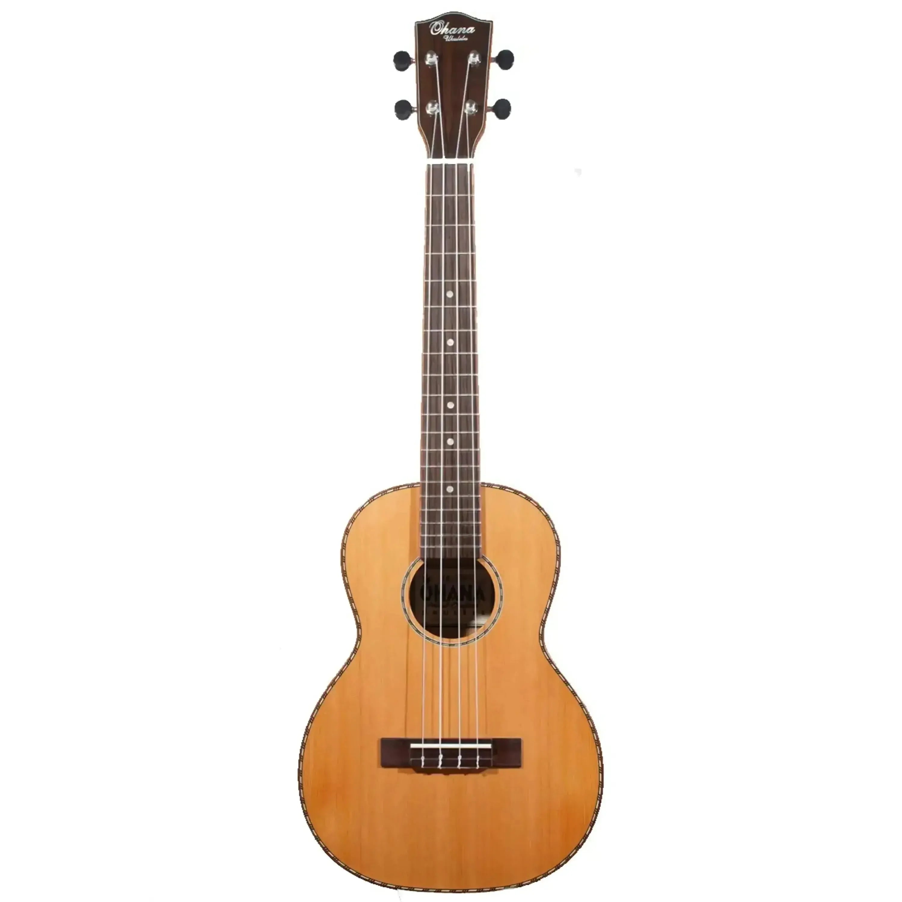 Ohana TK-50WG Tenor Ukulele with solid cedar top, willow wood, gloss finish, and rope-style purfling.