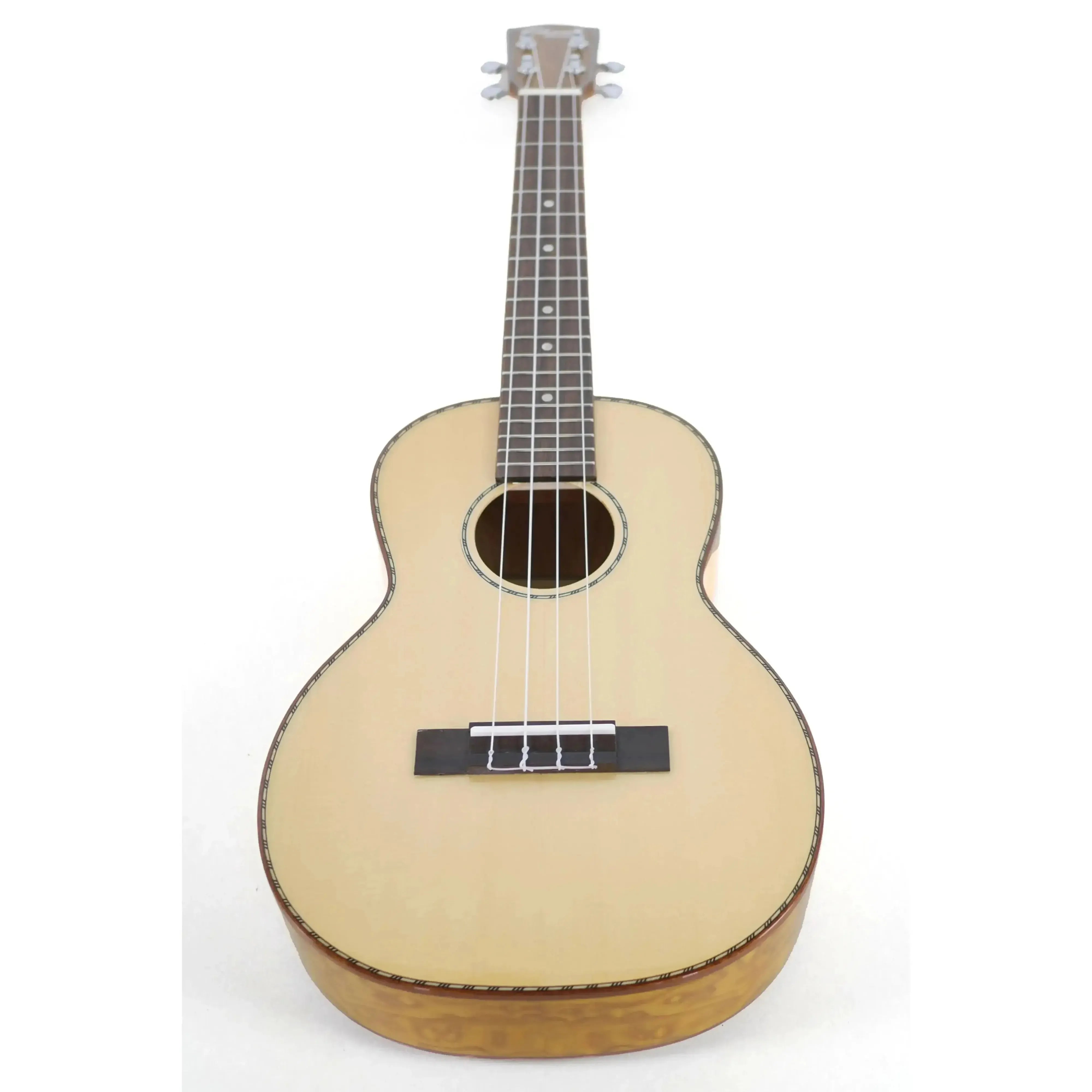 Ohana TK-70WG tenor ukulele with light spruce top, willow sides, mahogany binding, and dark fretboard.