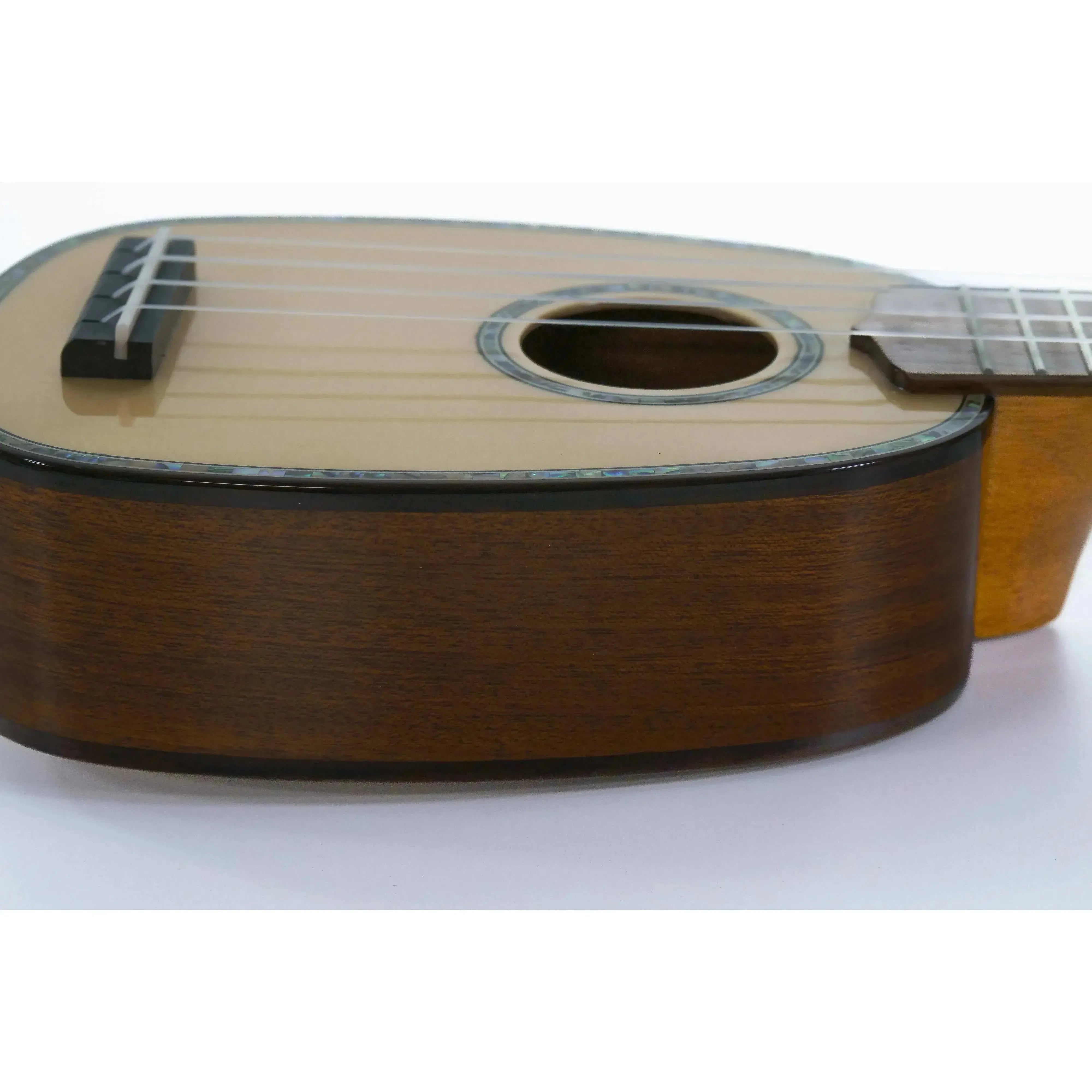 Ohana TTPK-70G Pineapple Sopranissimo Ukulele, light spruce top, dark mahogany sides, abalone rosette.