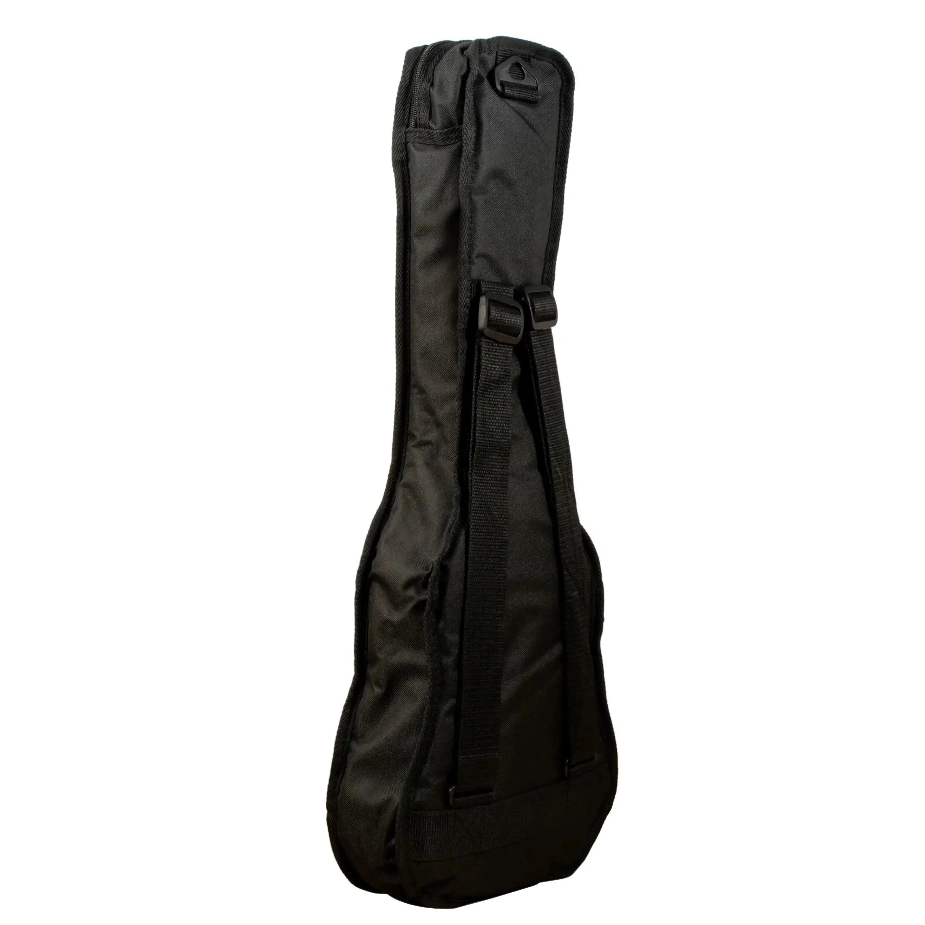 Ohana UB-24-RD Concert Ukulele Gigbag, black nylon with backpack straps.