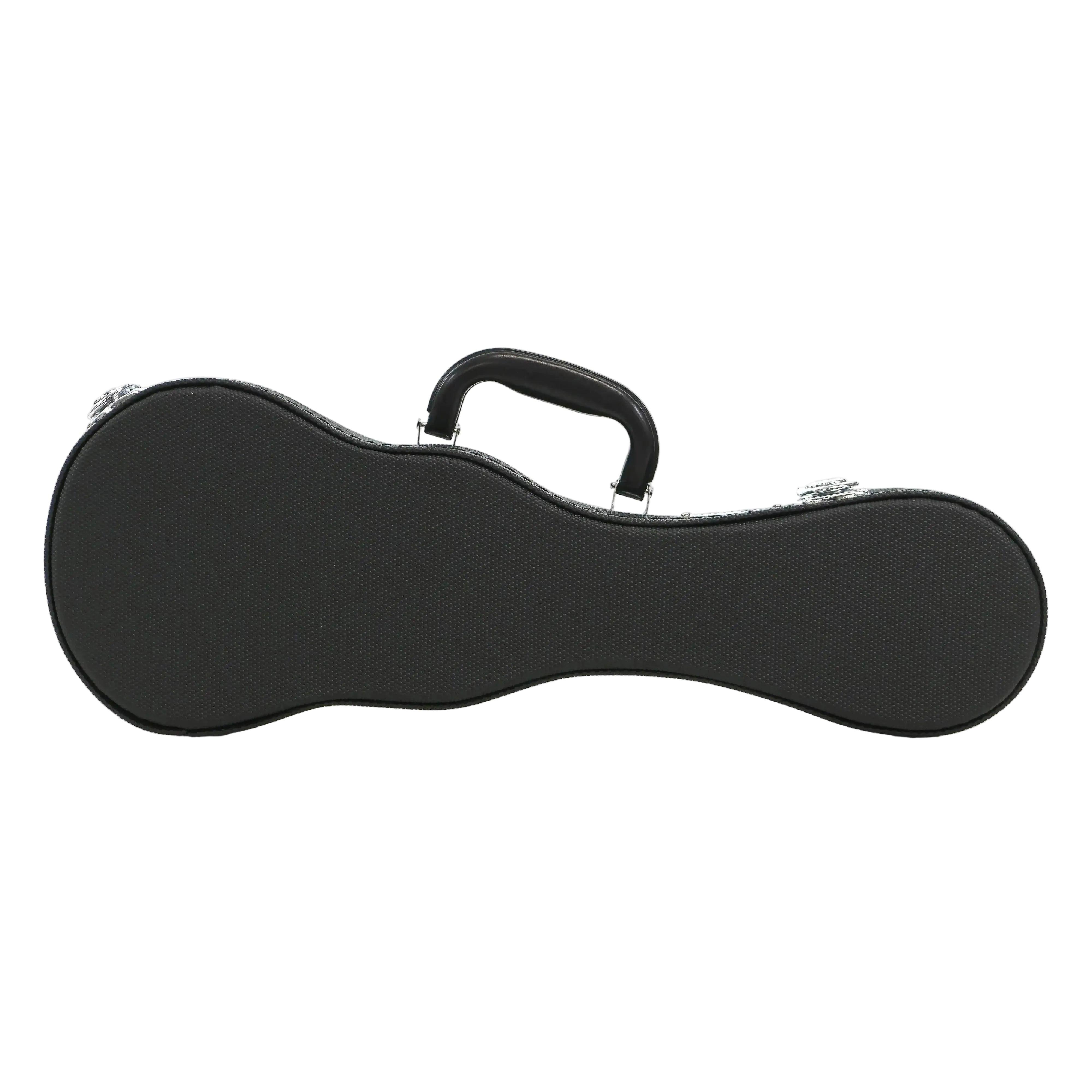 Ohana UCH-17 Sopranissimo Ukulele Hardshell Case, black Dura-Grip exterior, arched top, chrome latches.