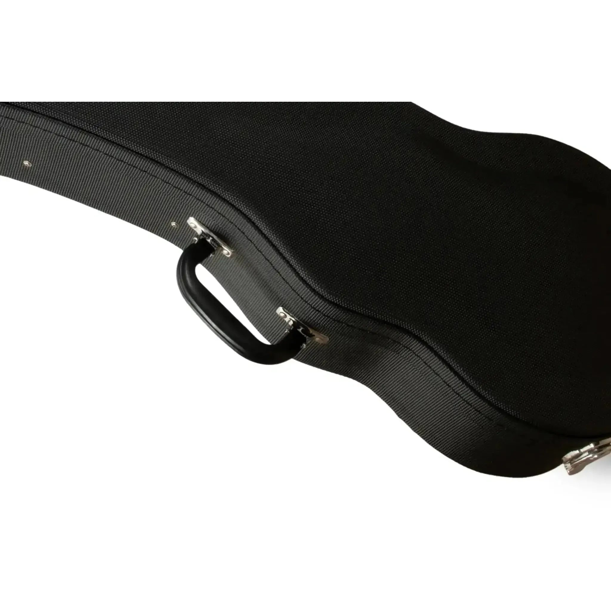 Ohana UCH-24 black concert ukulele hardshell case with textured Dura-Grip exterior and chrome latches.