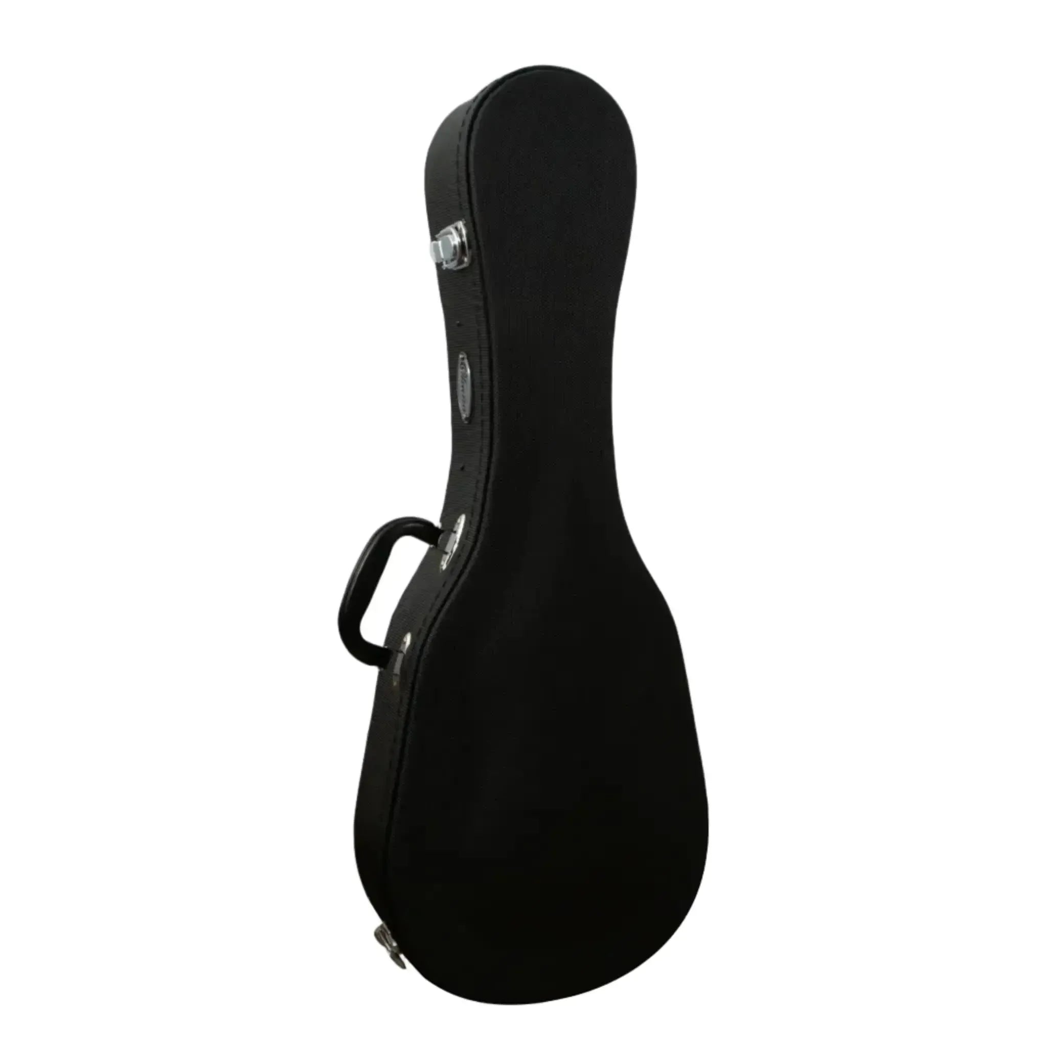 Ohana UCP-24 black hardshell case for concert pineapple ukuleles, with chrome latches and handle.