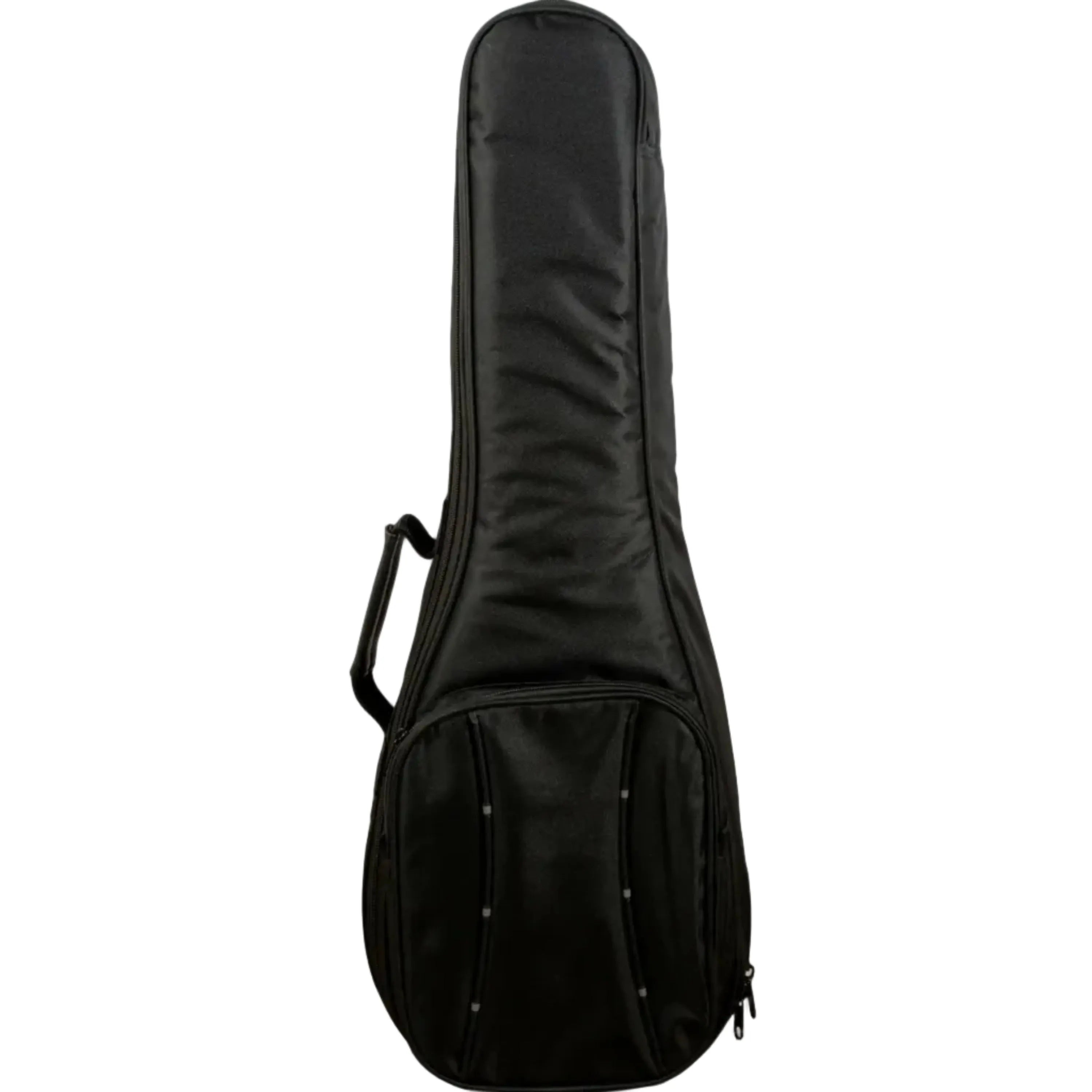 Ohana UCS-21 black nylon soprano ukulele gig bag with front pocket and handle.